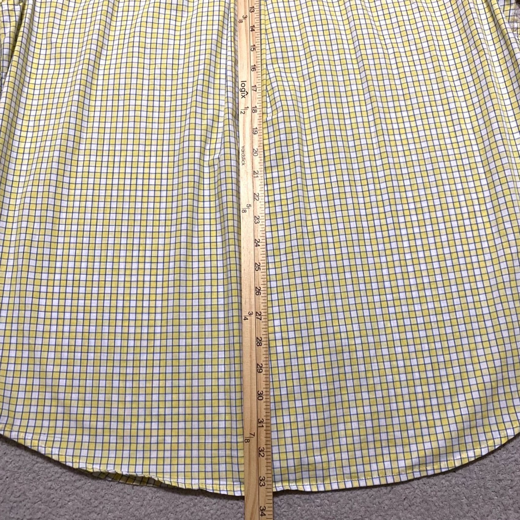 Chaps Chaps Ralph Lauren Mens XL Shirt Short Sleeve Plaid Button-Down Easy Care Yellow/Blue Size US XL / EU 56 / 4 - 7 Thumbnail