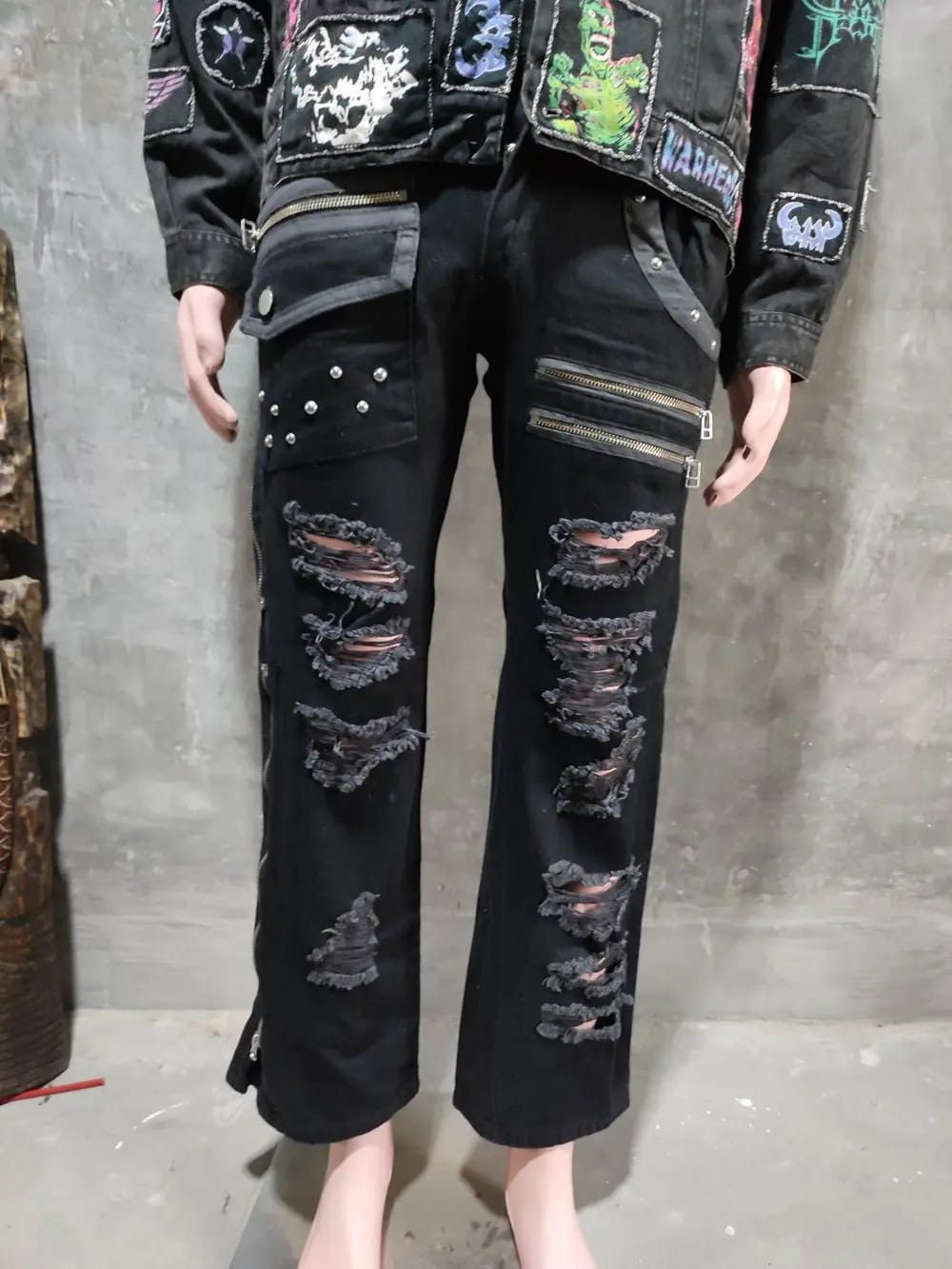 Japanese Brand Sex Pot Revenge Distressed Punk Zipper Pants Size US 29 - 17 Thumbnail