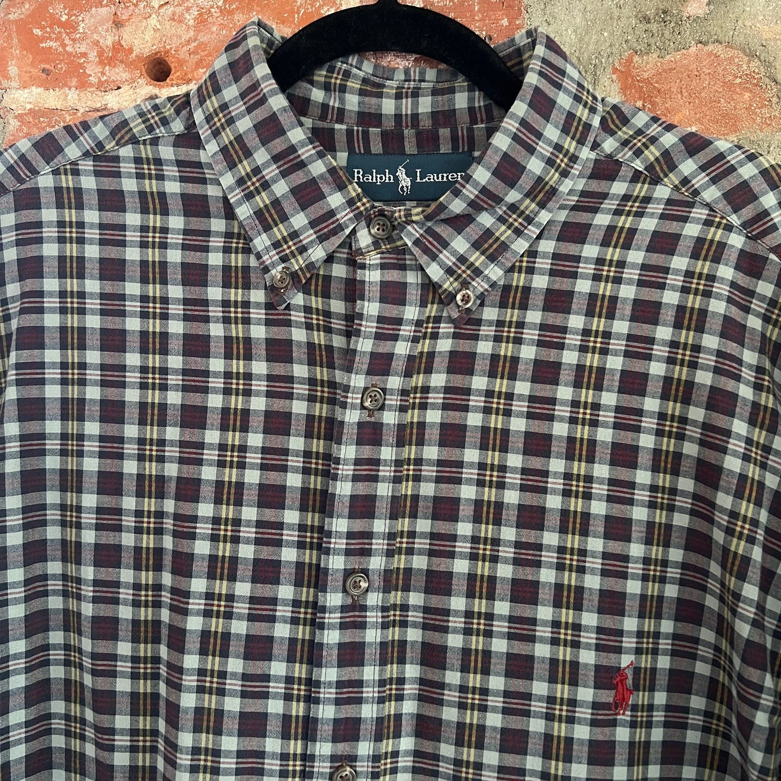 Polo Ralph Lauren VTG Polo Ralph Lauren Madras Mens LS Shirt XLT 25x34 Size US XL / EU 56 / 4 - 1 Thumbnail