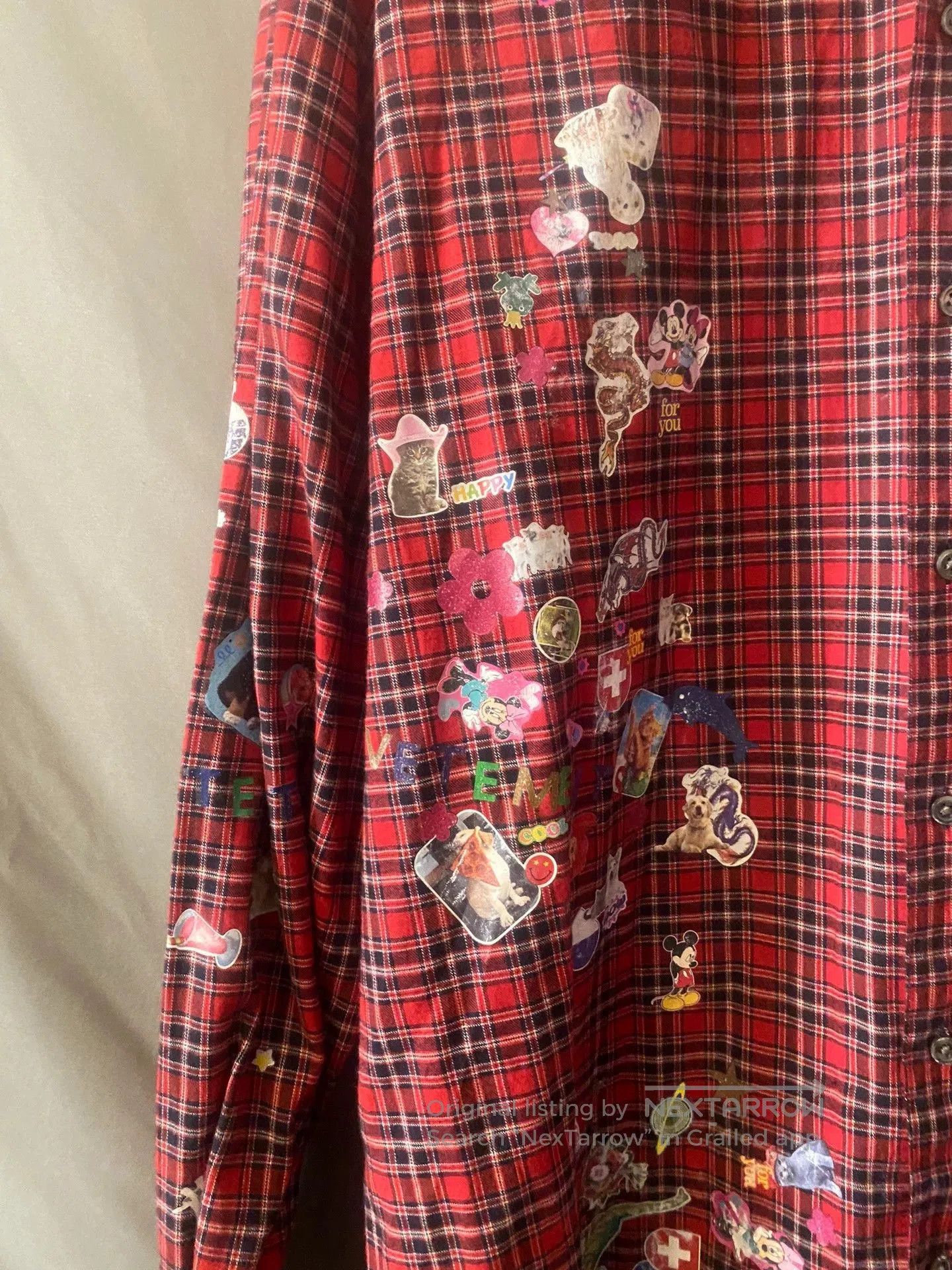 Vetements vetements red plaid shirt with stickers. Size US S / EU 44-46 / 1 - 3 Thumbnail