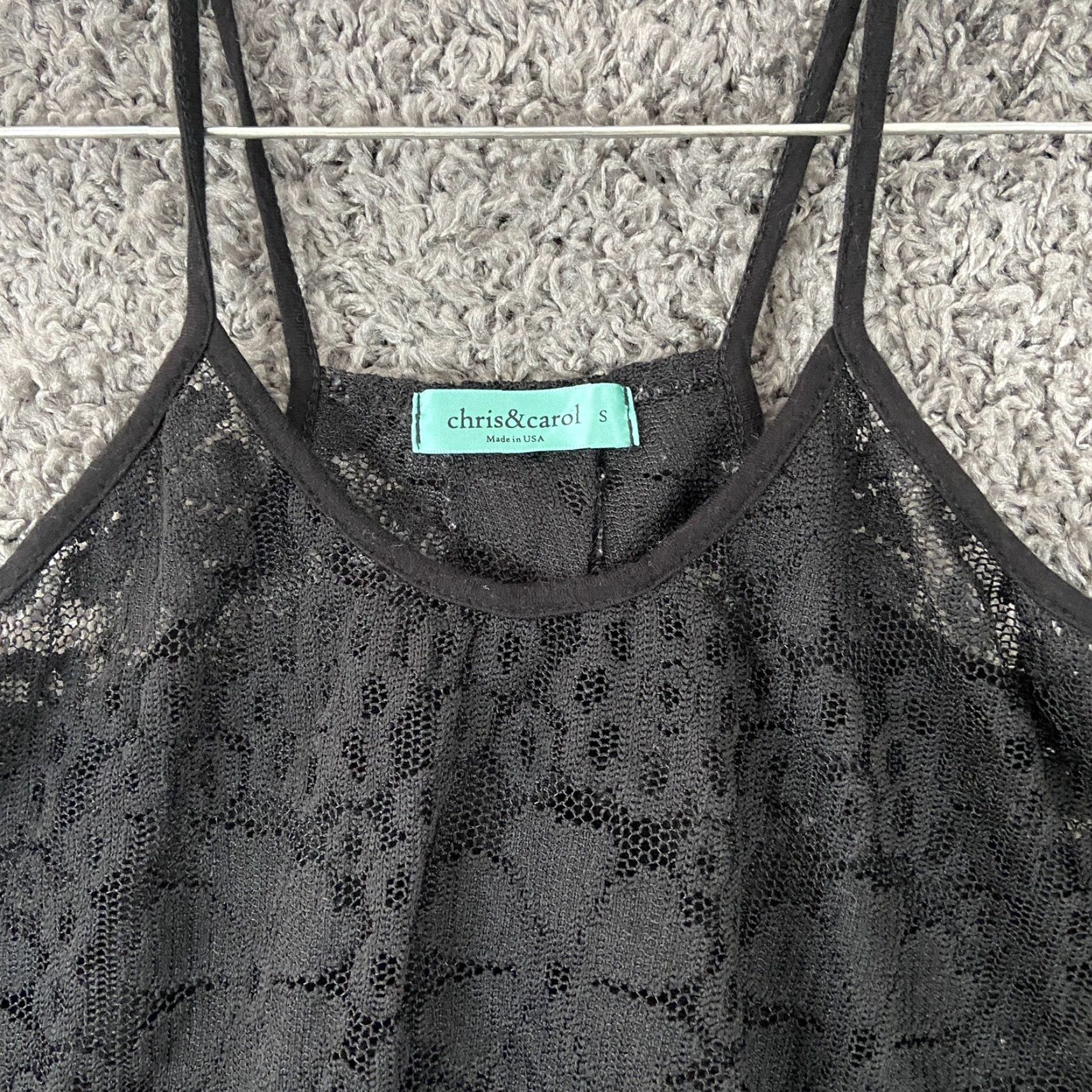 Vintage Chris & Carol Tank Shirt Women Lace Black Spaghetti Straps Small S Womens Size S / US 4 / IT 40 - 7 Thumbnail
