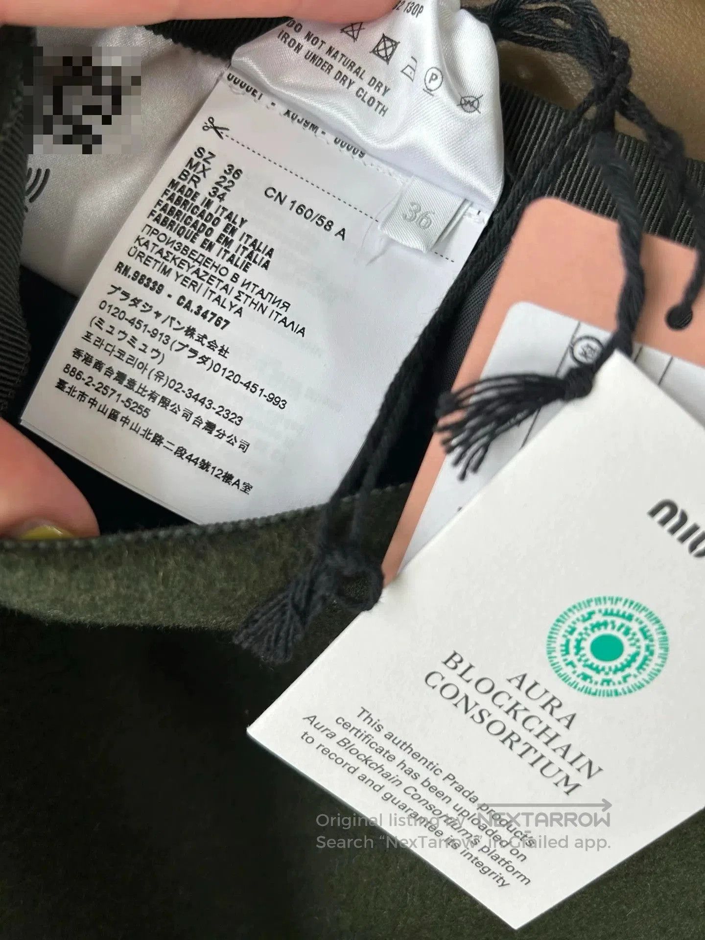 Miu Miu Miu Miu Embossed Logo Green Wool Skirt. Size 35" - 6 Thumbnail