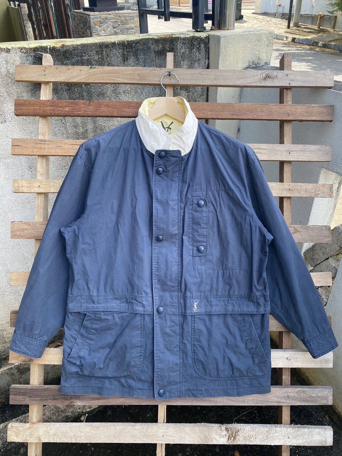 🔥 Rare 🔥 Vintage Yves Saint Laurent x Ysl Jacket Big Logo