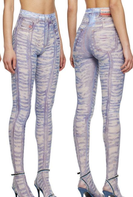Diesel Diesel P-Koll Denim Look Tights Blue ( S ) Size ONE SIZE - 1 Thumbnail