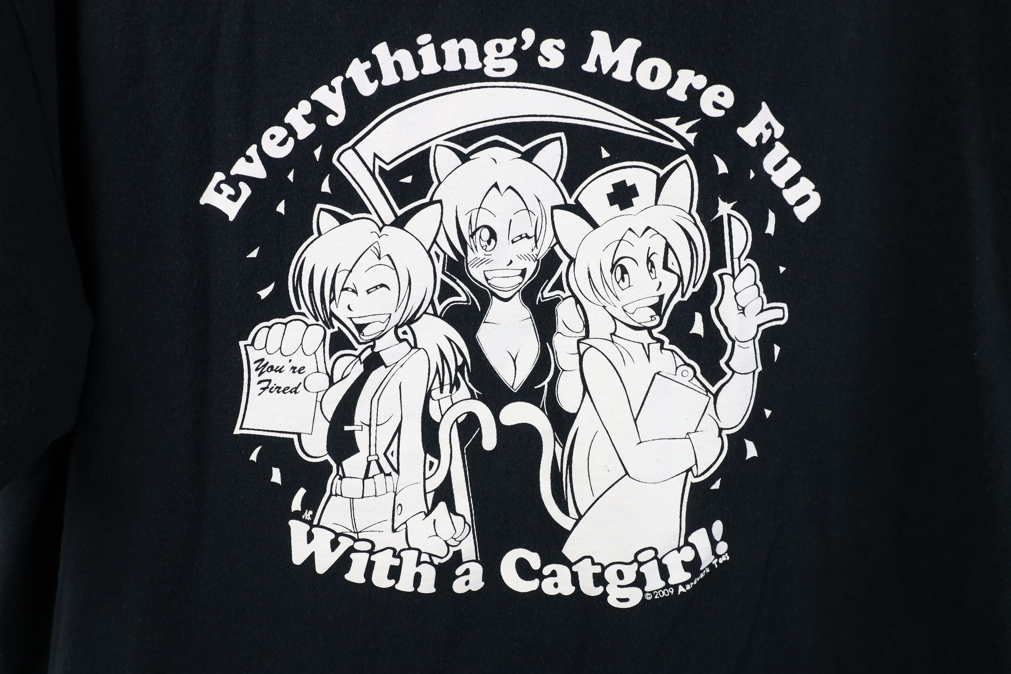 Vintage Vintage Y2K 2009 More Fun With A Catgirl Anime Neko T-Shirt Size US XL / EU 56 / 4 - 4 Thumbnail