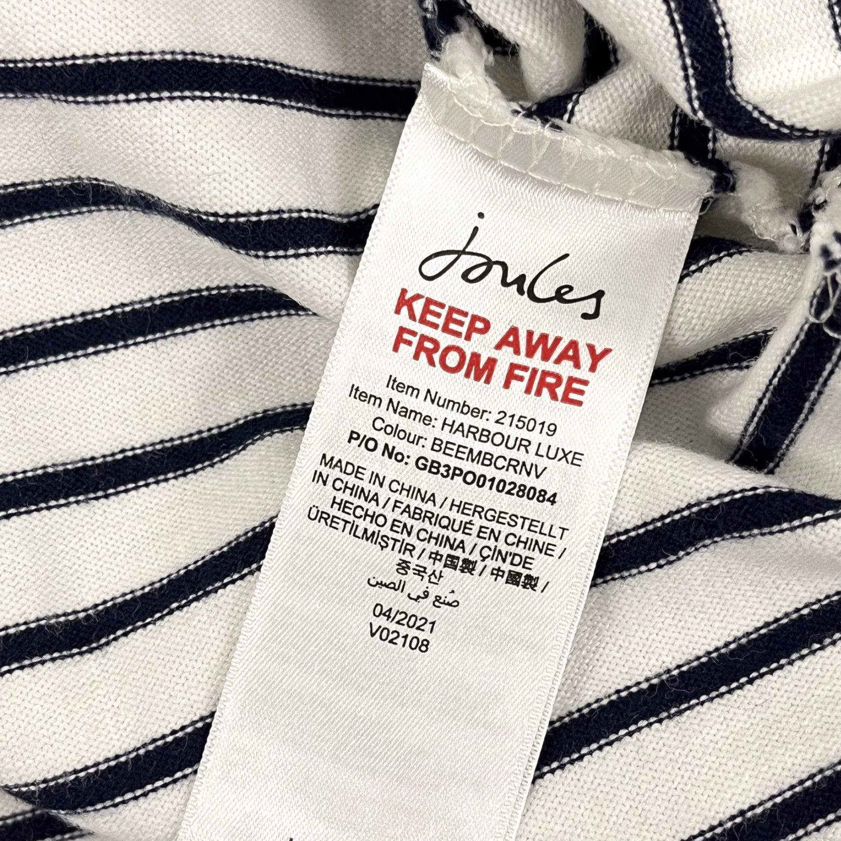 Vintage Joules Shirt Women US 6 Striped Beaded Bumble Bee Embellished Jersey Crew Neck Long Sleeve White Womens Size M / US 6-8 / IT 42-44 - 7 Thumbnail