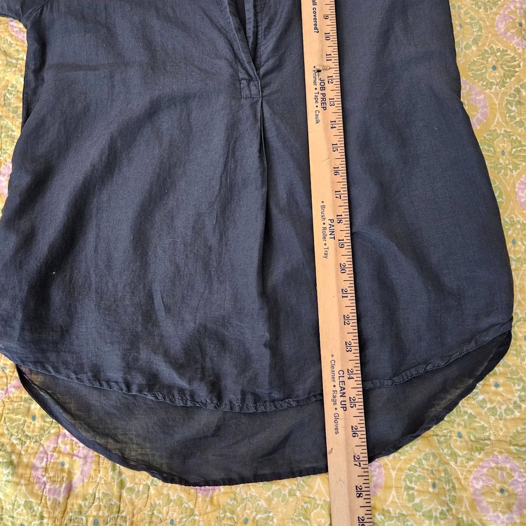 Vintage CP Shades Mill Valley Blouse Size XS Black Cotton Silk Blend V-neck Light Size XS / US 0-2 / IT 36-38 - 4 Thumbnail