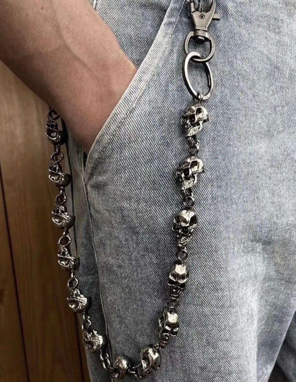 Jewelry Skull Punk Gothic Death Wallet Demon Pocket Chain Size ONE SIZE - 2 Thumbnail