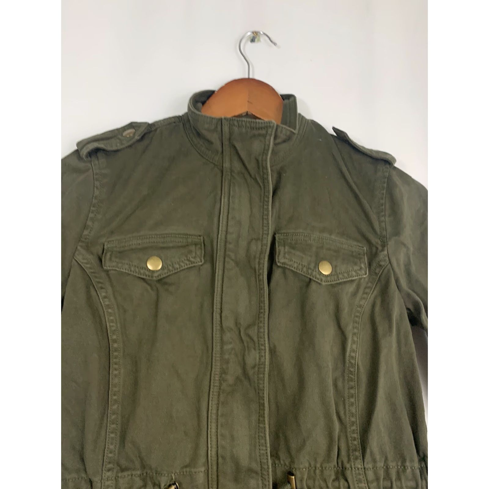 Lucky Brand Lucky Brand Womens XS Army Green Full Zip Military Cinched Waist Jacket Size XS / US 0-2 / IT 36-38 - 5 Thumbnail