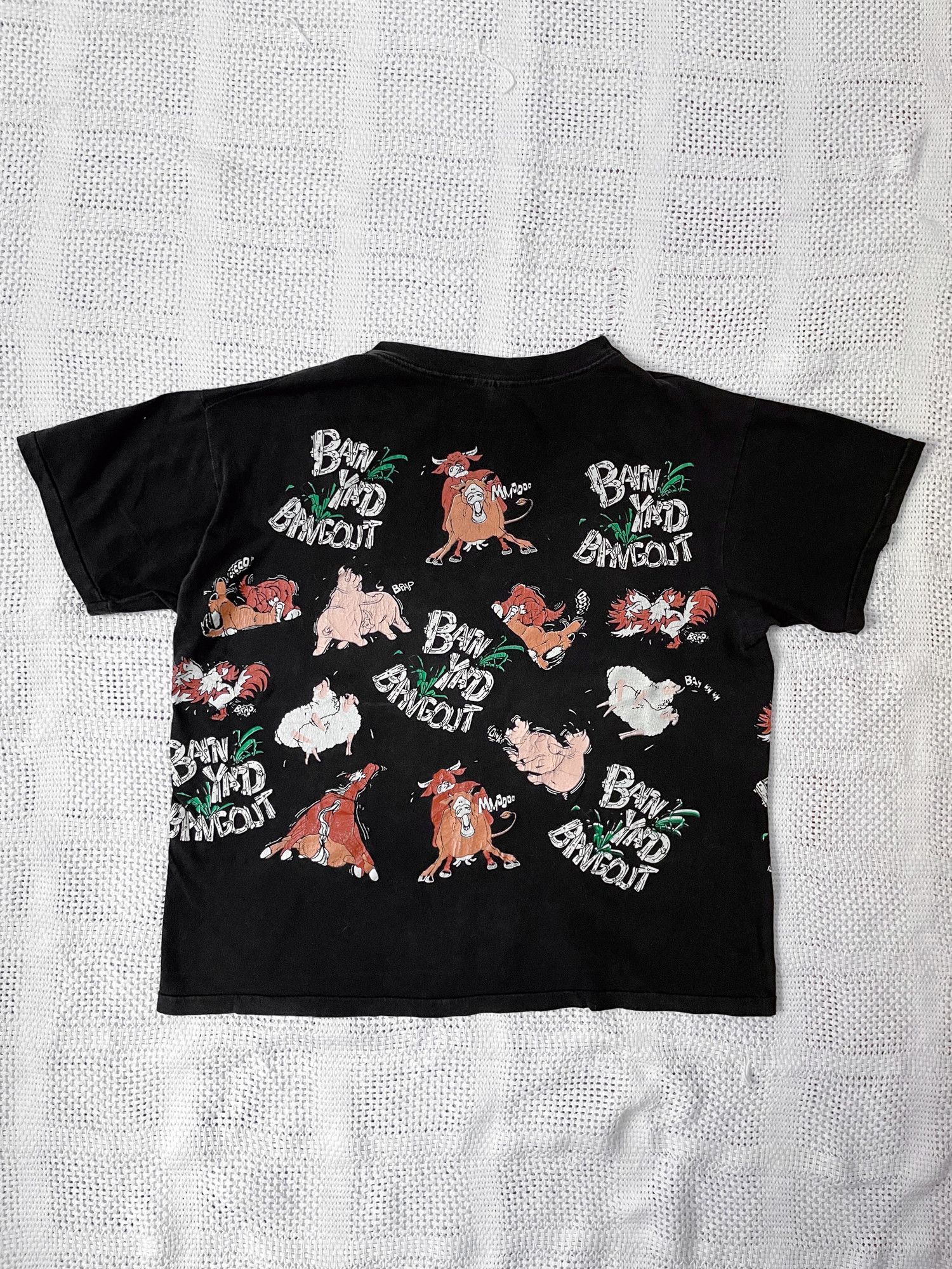 Vintage 90s Single Stitch Boxy Faded Barn Yard Bangout Animal Sex Size US L / EU 52-54 / 3 - 3 Thumbnail