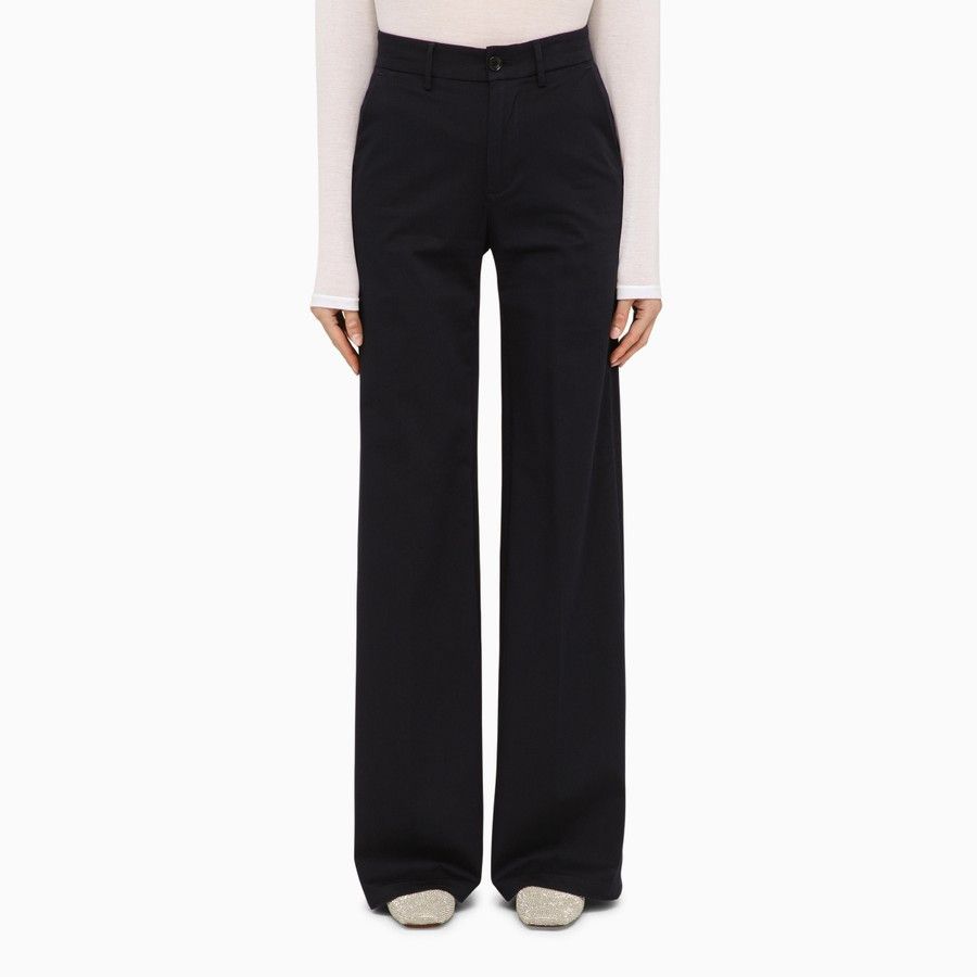 o1d2blof0824 Cotton Trousers in Navy Blue