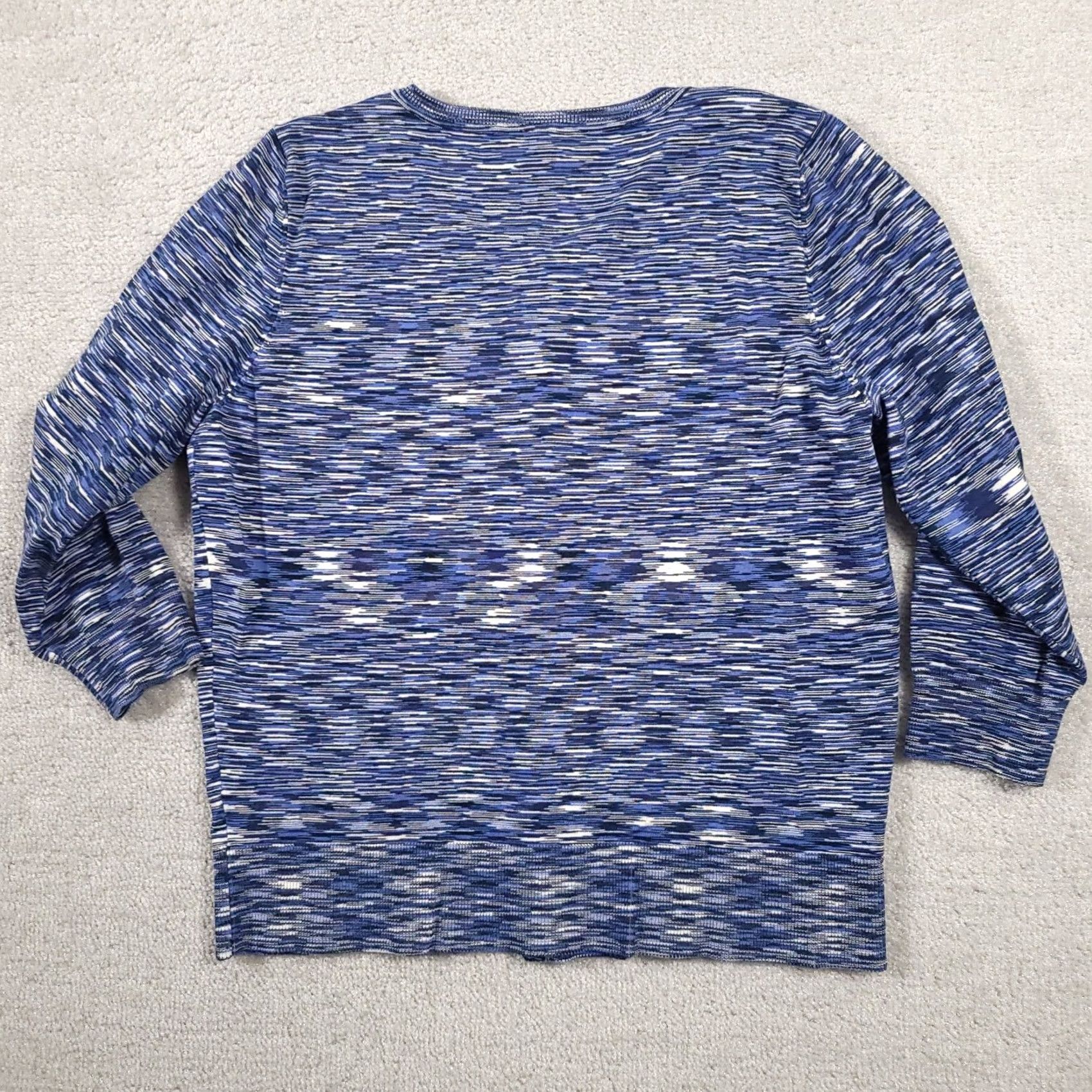 Vintage Relativity Womens Blue Striped Shirt Size Large Button Up Scoop Neck Long Sleeve Size L / US 10 / IT 46 - 7 Thumbnail