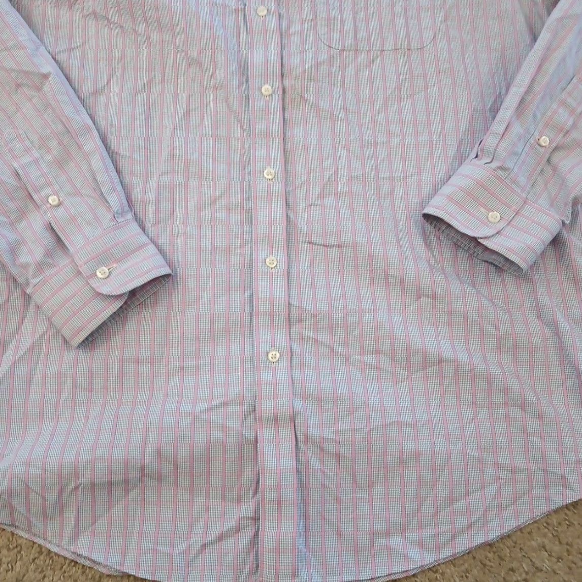 Nordstrom Nordstrom Shirt Mens 16.5 Pink Blue Plaid Long Sleeve Button Up Cotton Shirt Mens Size 16.5 Pink Plaid Cotton Button-Up Nordstrom Mens Shirt Size US XL / EU 56 / 4 - 3 Thumbnail