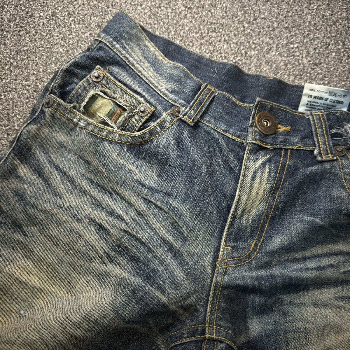 If Six Was Nine Y2k Attemp ConyCuny Boy Distressed Whisker Denim Size US 32 / EU 48 - 13 Thumbnail