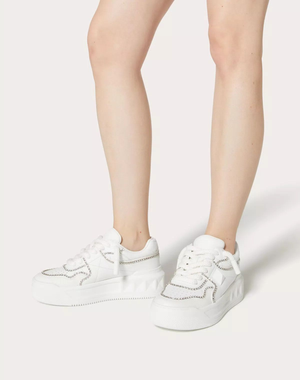 Valentino o1s1wg110426 One Stud XL Trainers in Nappa Leather Crystals Size US 6 / IT 36 - 6 Thumbnail