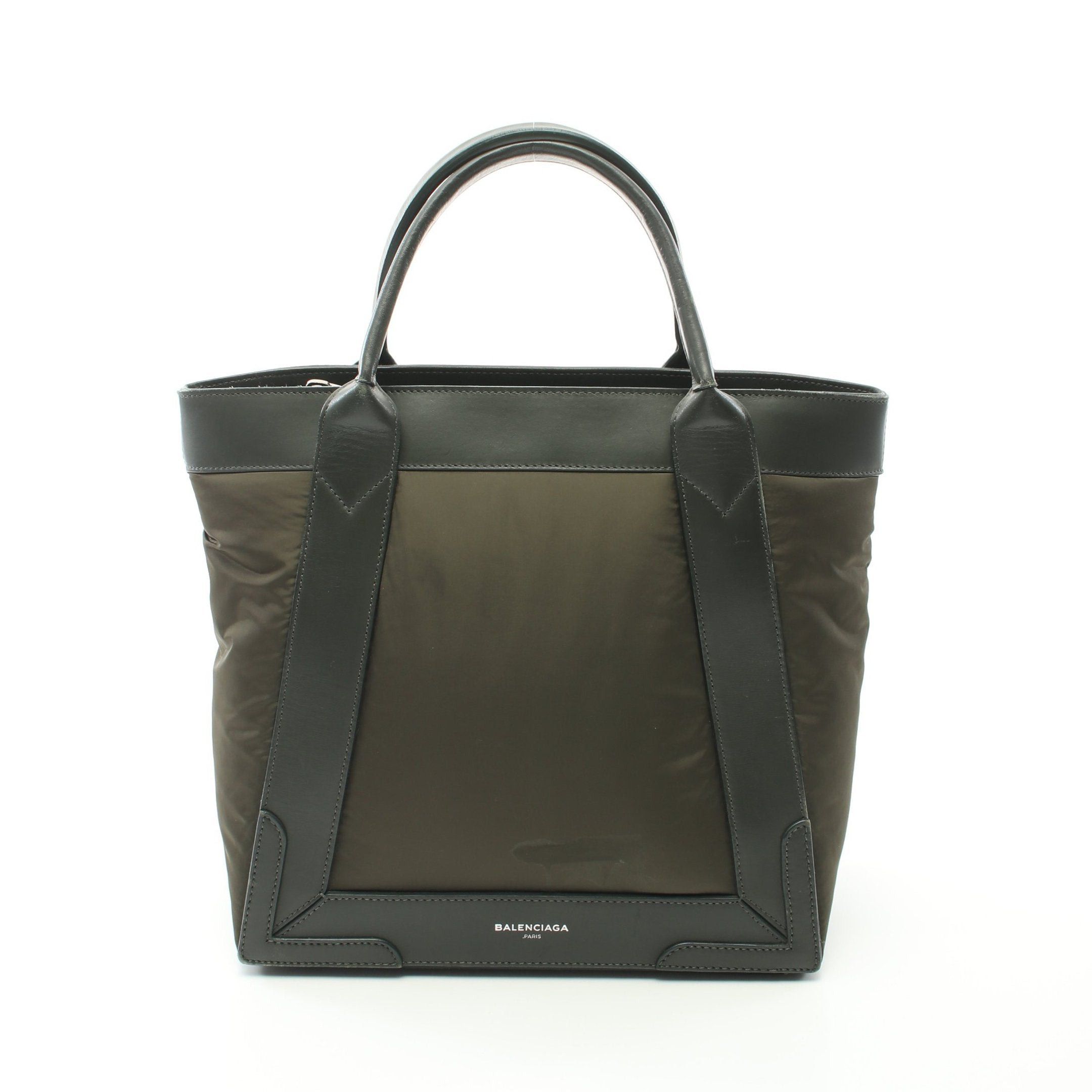 image of Balenciaga Kabas Pm Handbag Tote Bag Nylon Leather Khaki Green, Women's