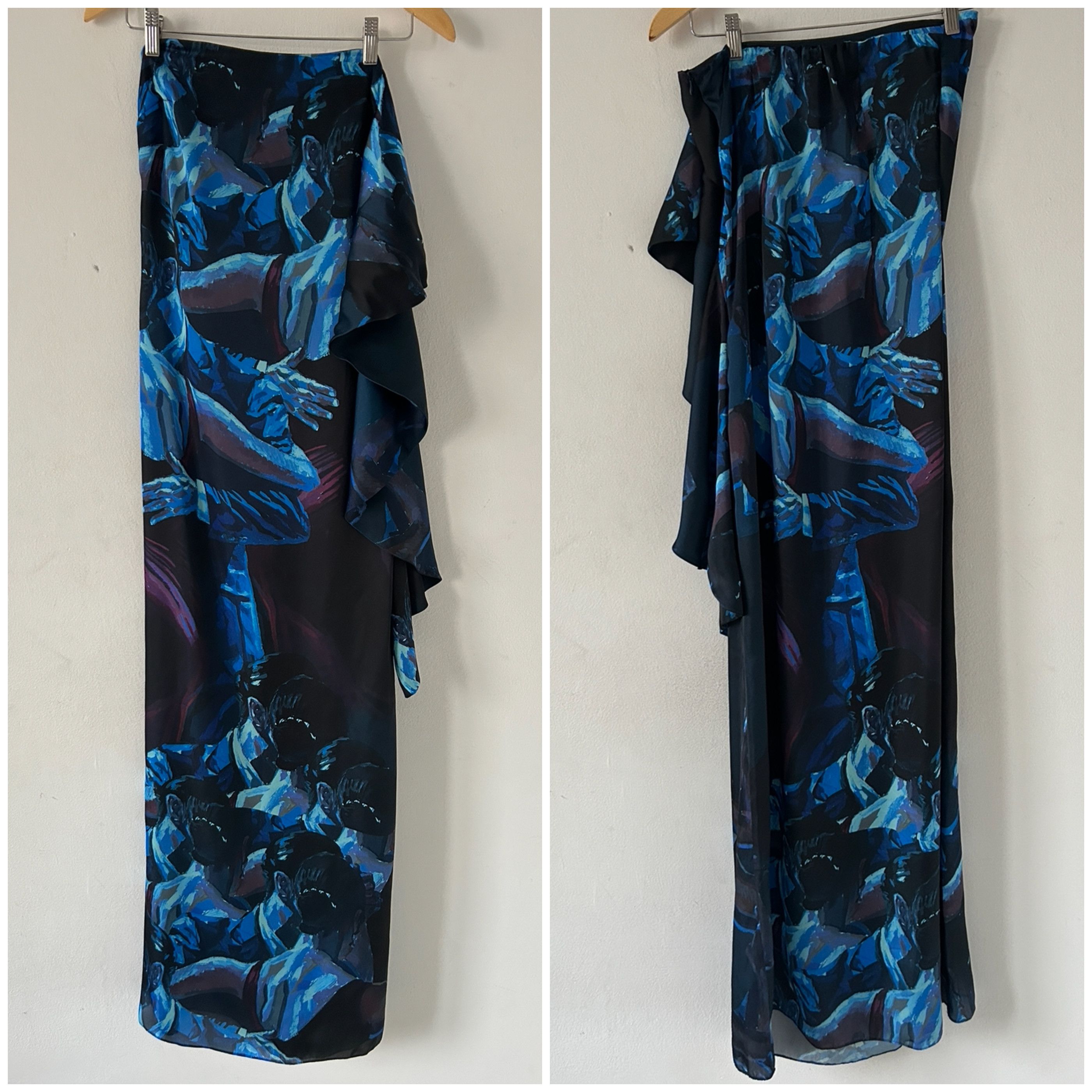 Designer Handmade couple dancing print strapless maxi gown Size M / US 6-8 / IT 42-44 - 9 Thumbnail