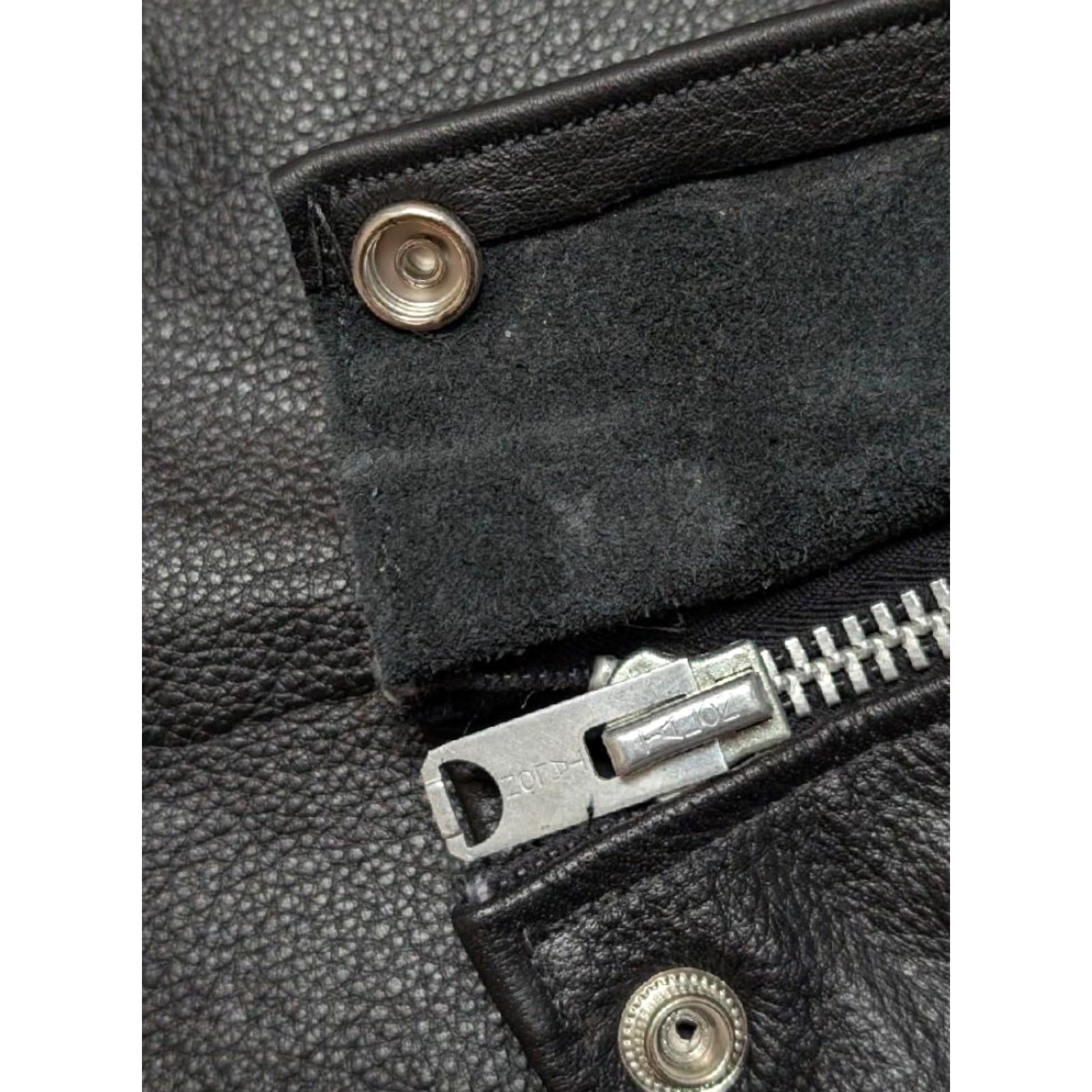 Vintage VINTAGE leather MOTORCYCLE pants BIKER jeans 48x32 black Cowhide Leather Mens Pants Size US 32 / EU 48 - 7 Thumbnail