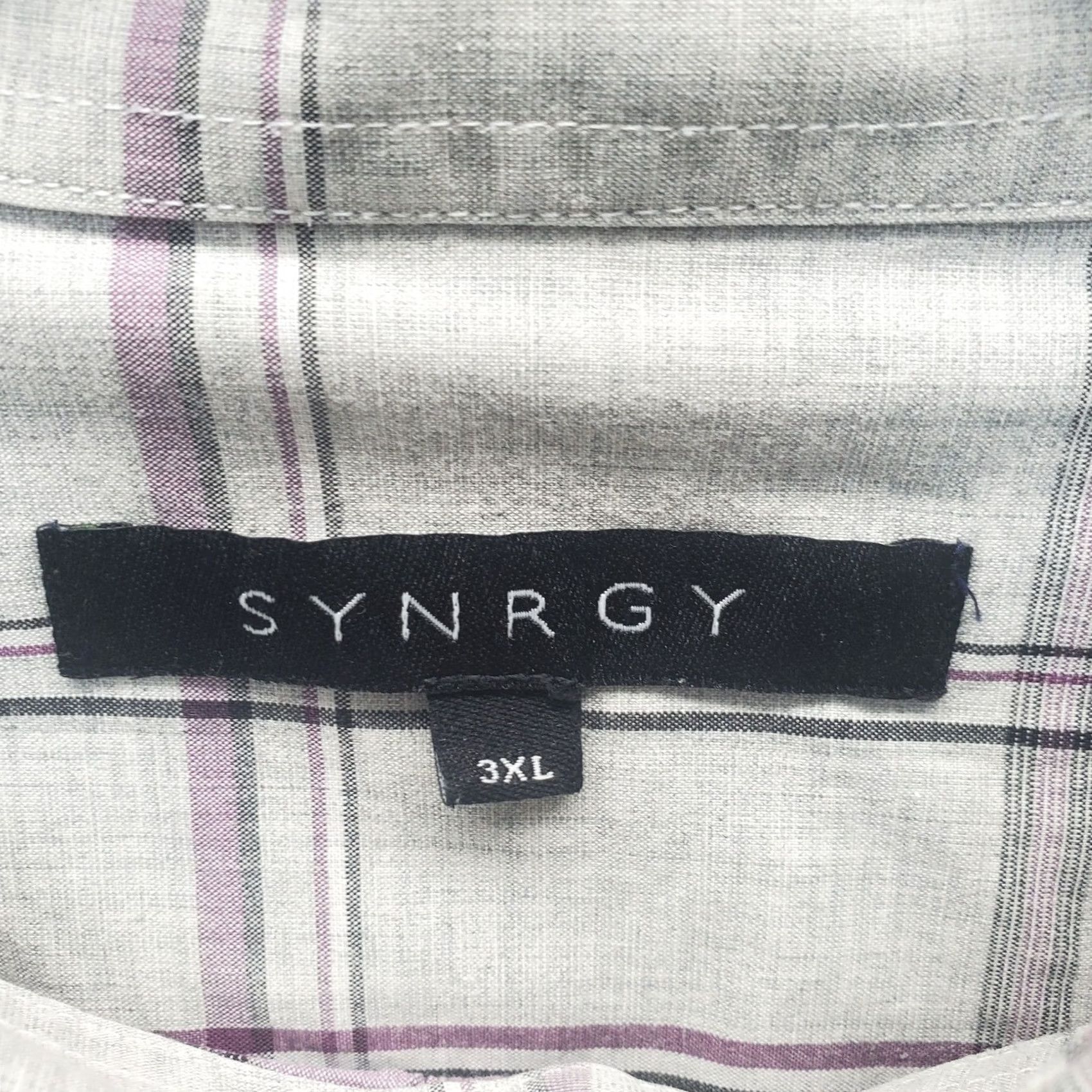 Vintage Synrgy Shirt Mens 3XL Multi Check Regular Fit Button-Up Collared Sleeve Od? Size US XXL / EU 58 / 5 - 5 Thumbnail