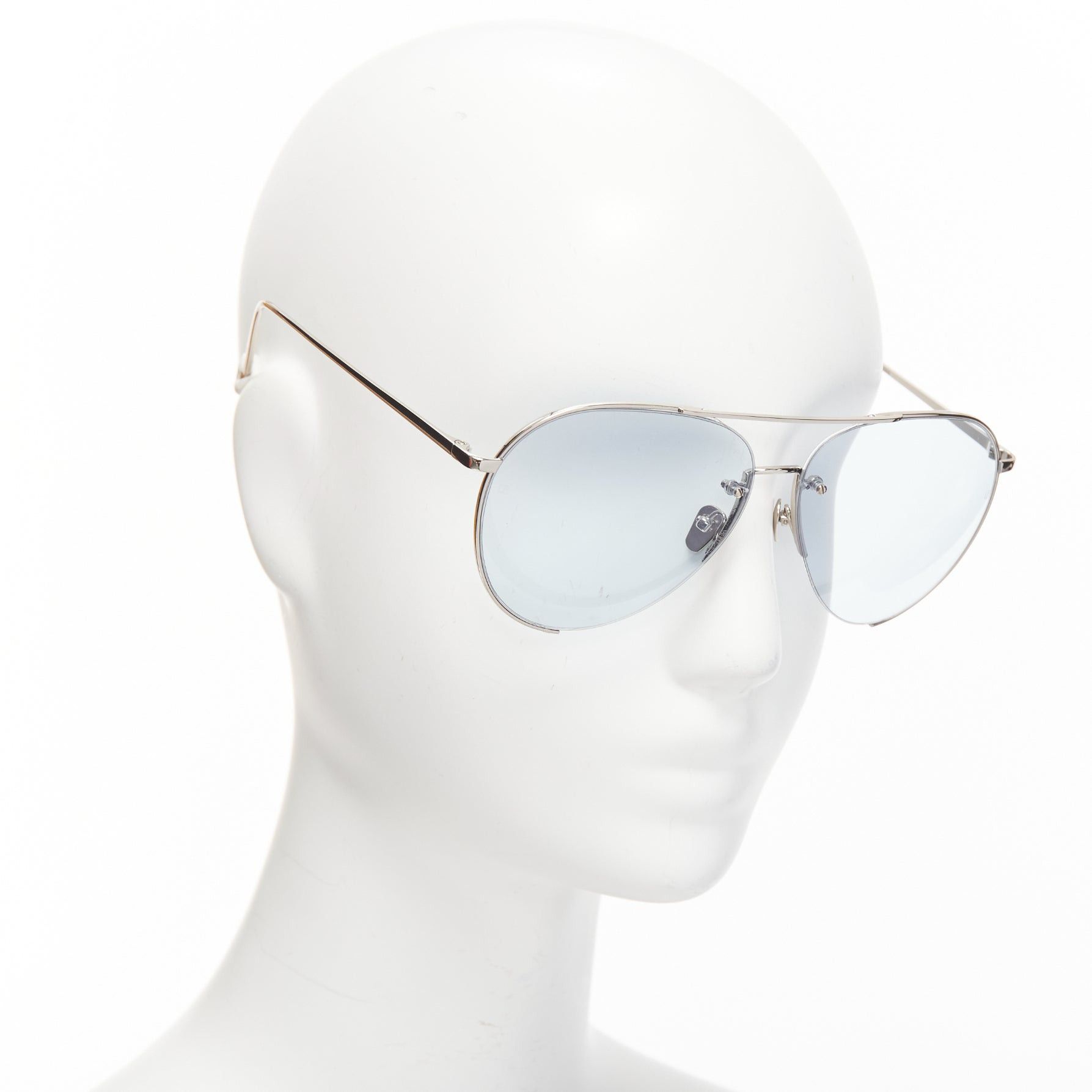 LFL624/6 blue lens silver aviator sunglasses