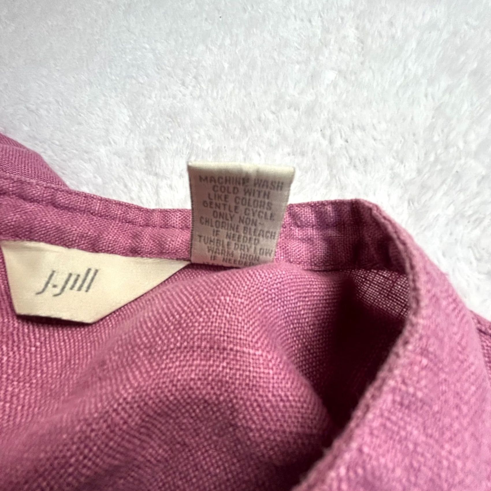 J. Jill J. Jill Womens Purple Linen Button-Up Tunic Top Medium Casual Long Sleeve Size M / US 6-8 / IT 42-44 - 4 Thumbnail