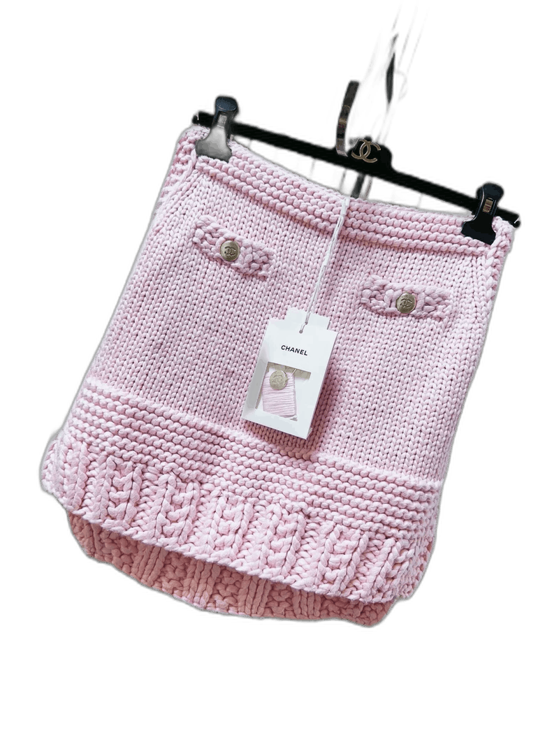 Chanel Chanel 22s Pink Knit Mini Skirt Size 26" / US 2 / IT 38 - 1 Thumbnail