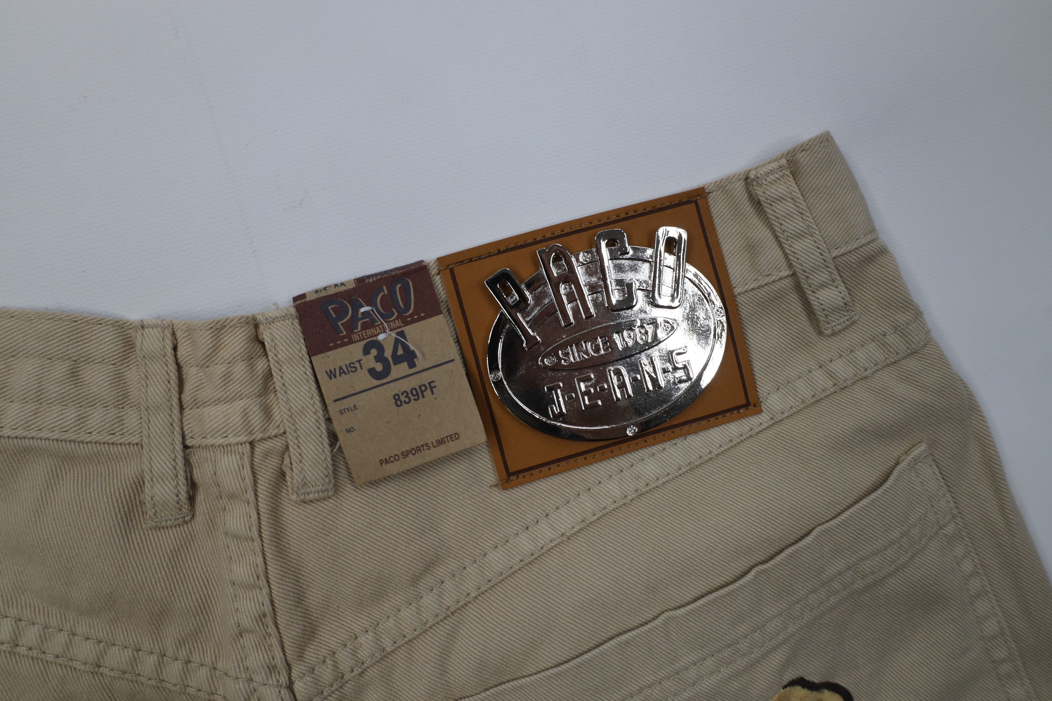 Vintage Deadstock Vintage 90s Paco Hip Hop Denim Jean Shorts Tan Size US 34 / EU 50 - 16 Thumbnail