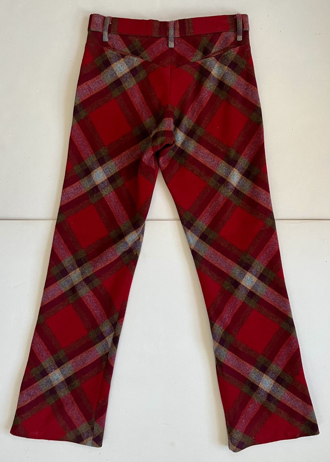Other John Scher Pants, US Men Small , Bias Cut Wool, Red Plaid Size US 28 / EU 44 - 3 Thumbnail