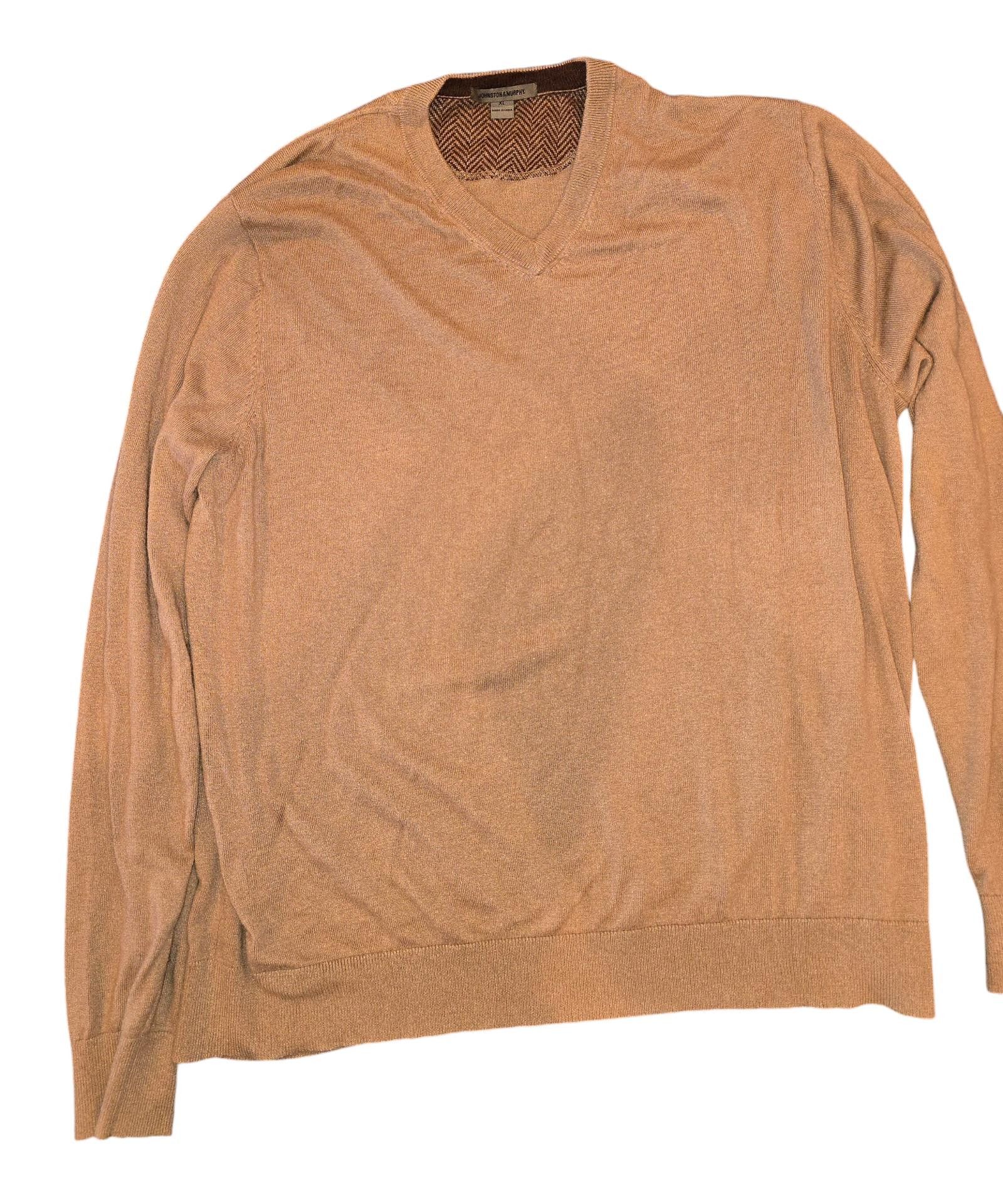 Johnston & Murphy Johnston & Murphy XL Brown Herringbone Sweater Size US XL / EU 56 / 4 - 1 Thumbnail