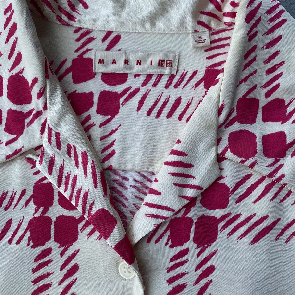 Marni × Uniqlo Uniqlo X Marni Oversized Open Collar Pink Checkered Pattern Size M / US 6-8 / IT 42-44 - 7 Thumbnail