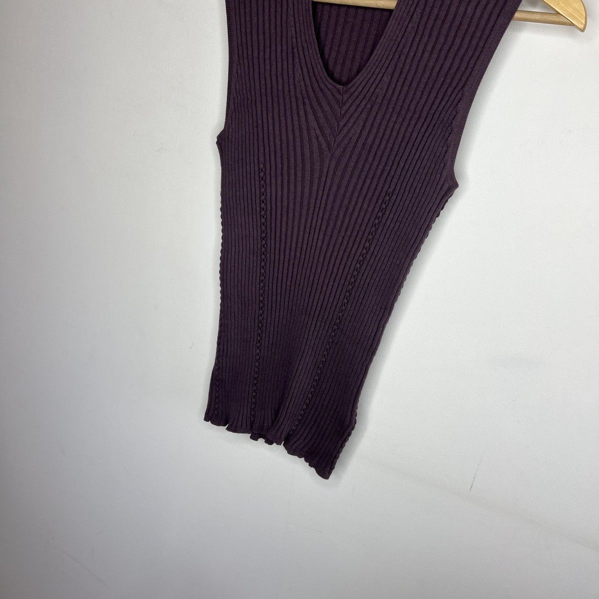 Hermes Hermes Cashmere Sweater Vest Ribbed Purple Size S / US 4 / IT 40 - 2 Thumbnail
