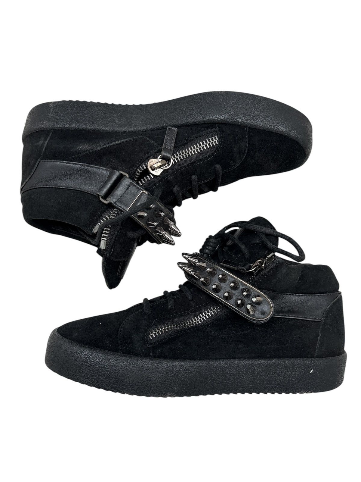 Giuseppe Zanotti Gunmetal Spike Studded Sneakers Size US 8 / EU 41 - 3 Thumbnail
