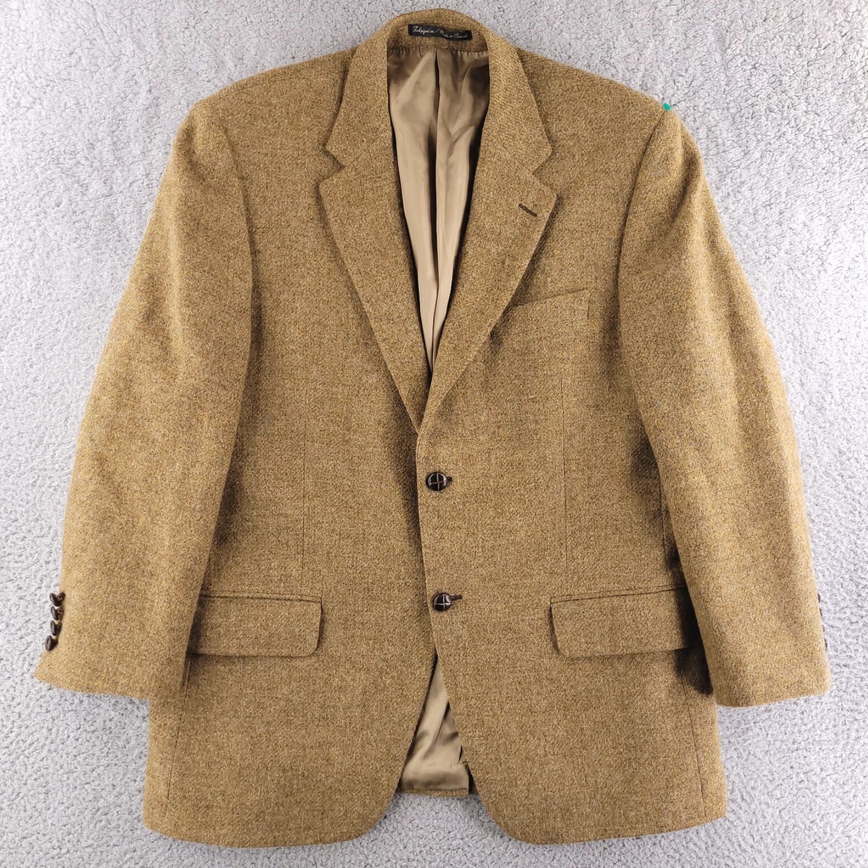 Vintage S Cohen Montreal 42S Brown Wool Sport Coat Single-Breasted 2-Button Cashmere Men Brown Solid 42 Size US XS / EU 42 / 0 - 2 Thumbnail