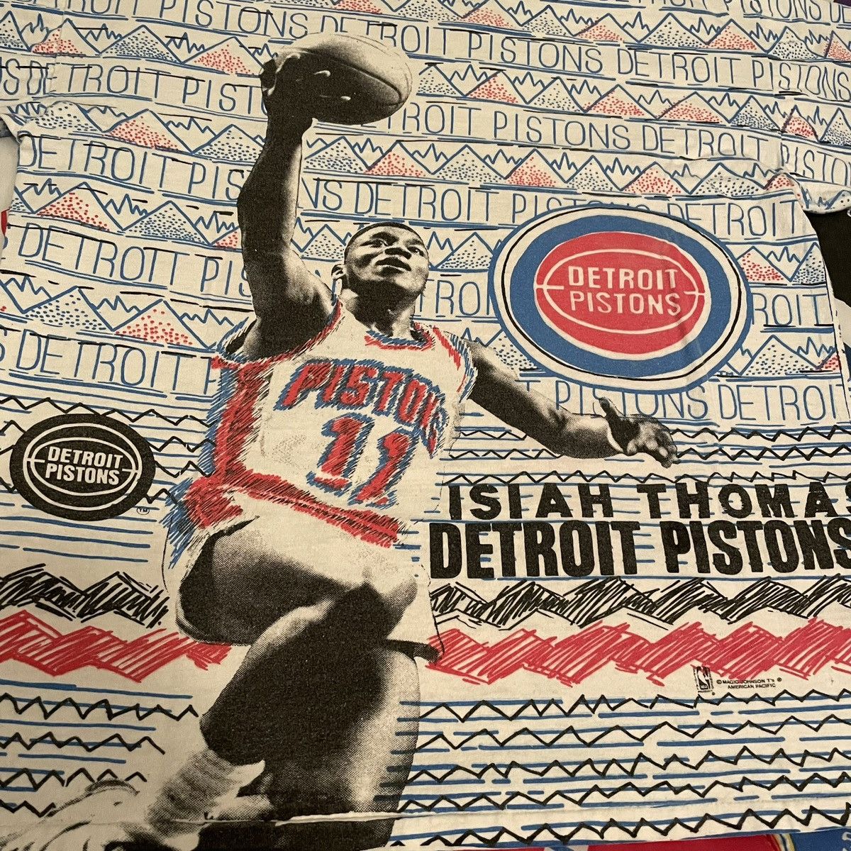 NBA × Vintage Vintage 1990 NBA Isiah Thomas Detroit Pistons Basketball Tee Size US M / EU 48-50 / 2 - 4 Thumbnail