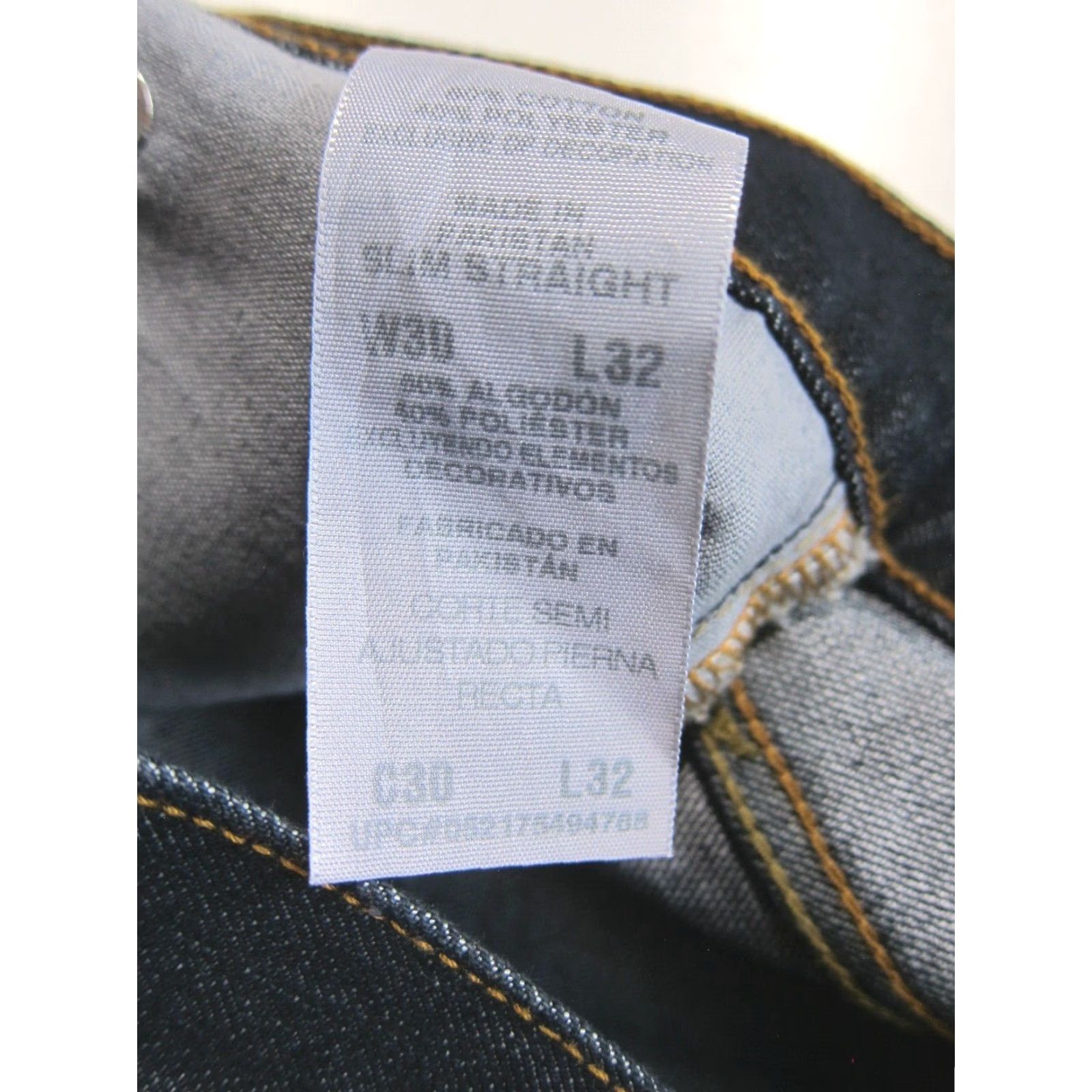 Levi's Levi's Signature Cotton Stretch Dark Wash Slim Straight Fit Jeans Men 30 Size US 30 / EU 46 - 6 Thumbnail