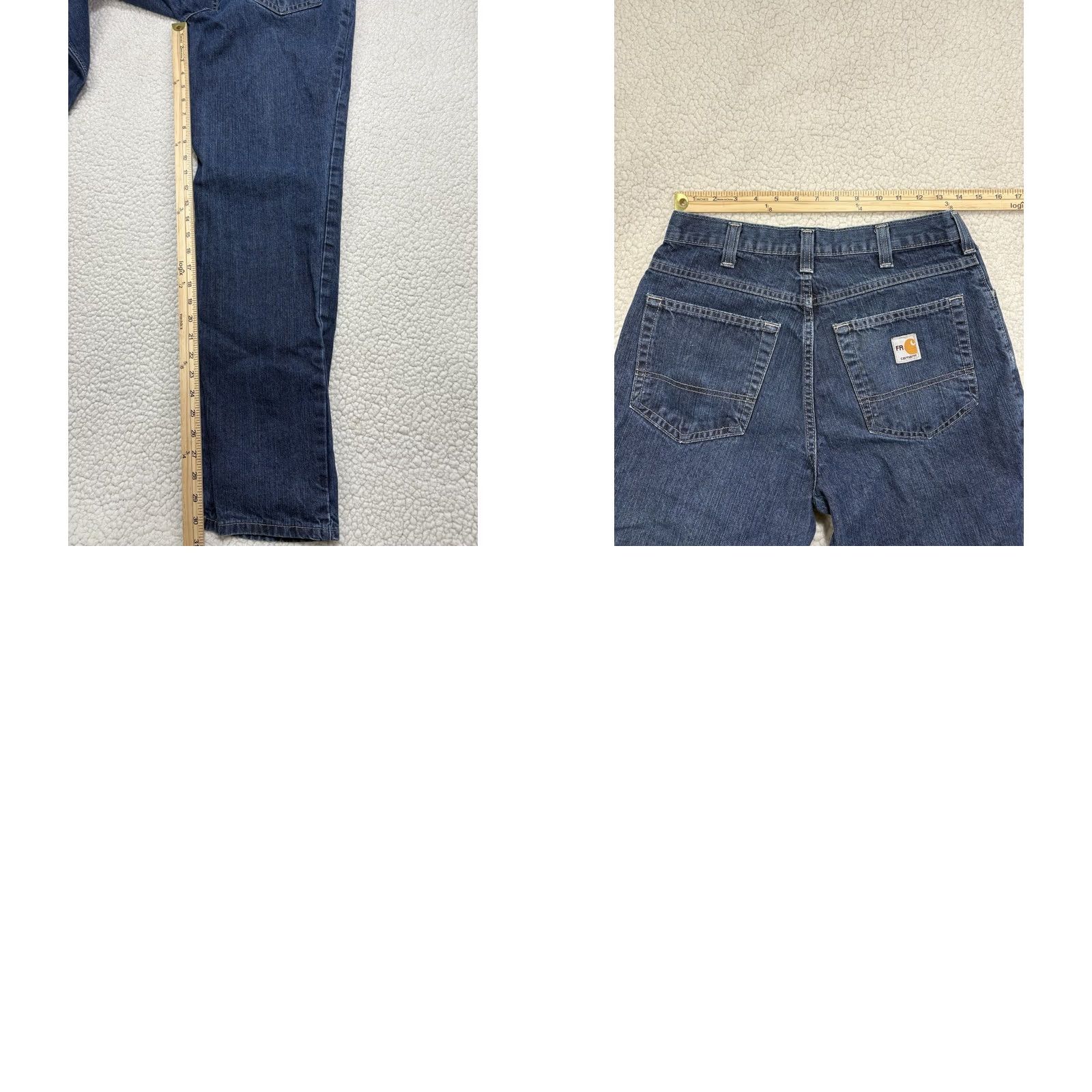 Carhartt Carhartt Flame Resistant Jeans Mens 30x32 Blue Dark Wash Denim Work Size US 30 / EU 46 - 8 Thumbnail