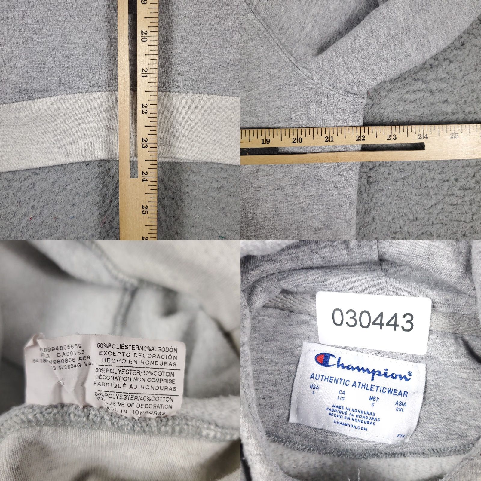 Champion VINTAGE Champion Hoodie Womens Large Gray Pullover Sweatshirt Casual All Seasons Logo Size L / US 10 / IT 46 - 8 Thumbnail