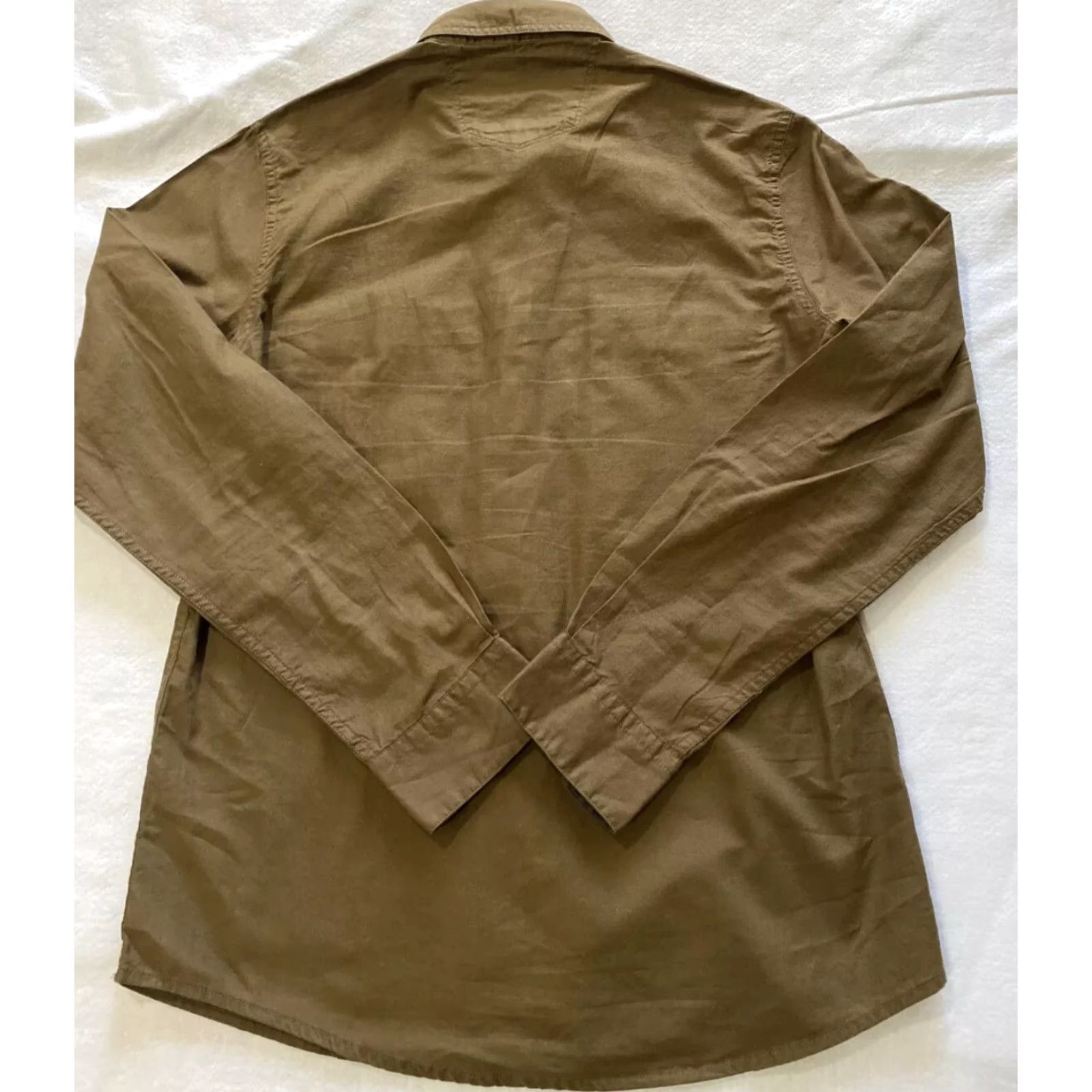 Vintage Solly Jeans Button Shirt Men's Size 39 M Brown Solid Modern Fit Button-Down Shirt Adult Men Size US L / EU 52-54 / 3 - 6 Thumbnail