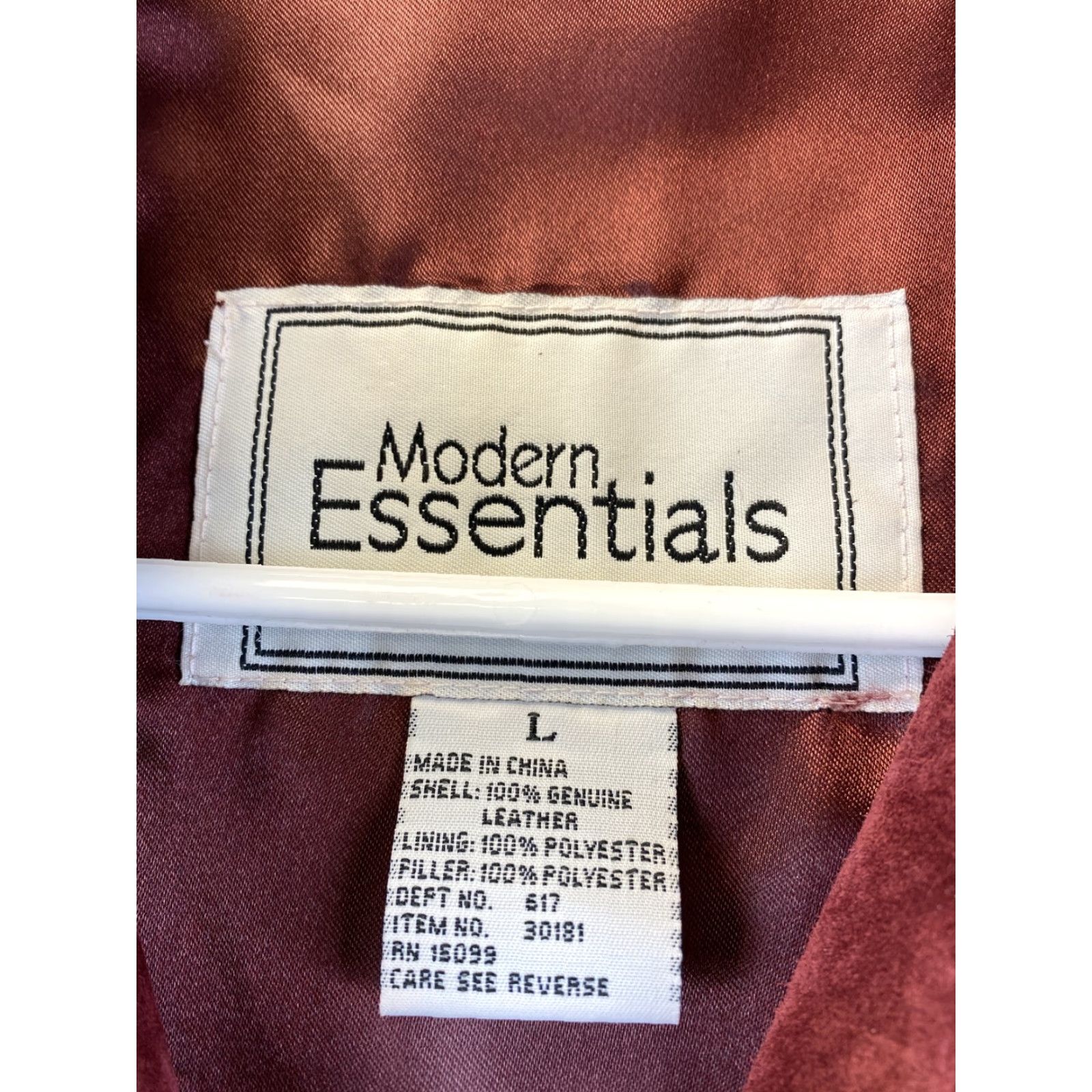 Essentials Modern Essentials Women's Leather Bomber Jacket Red Size L Fall Spring Winter Casual Workwear Size L / US 10 / IT 46 - 4 Thumbnail