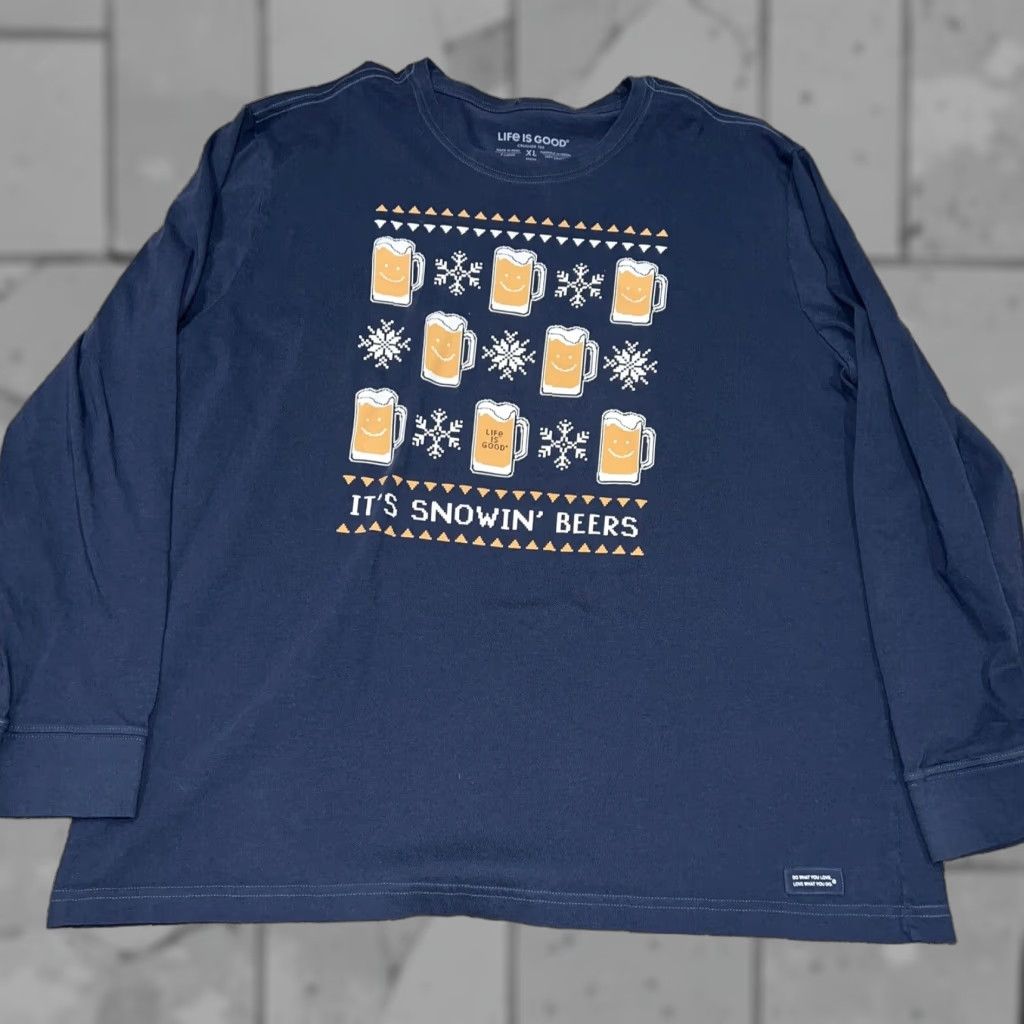 Life is Good Life Is Good Crusher T-Shirt Men’s XL Blue Graphic Casual Tee Size US XL / EU 56 / 4 - 1 Thumbnail