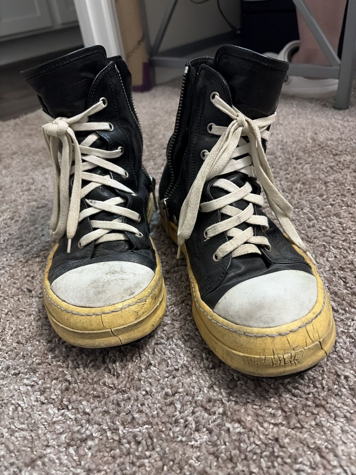 Rick Owens Rick Owens FW 2009 "Crust" Hightop Ramones Size US 9 / EU 42 - 3 Thumbnail