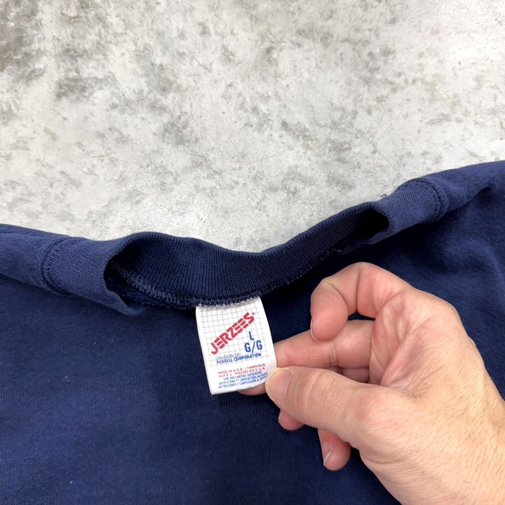 Jerzees VINTAGE Jerzees Sweatshirt Mens L Crewneck 90s solid Blue Streetwear Essential Sweatshirt Pullover Mens Blue 90s Jerzees Shirt Size US L / EU 52-54 / 3 - 3 Thumbnail