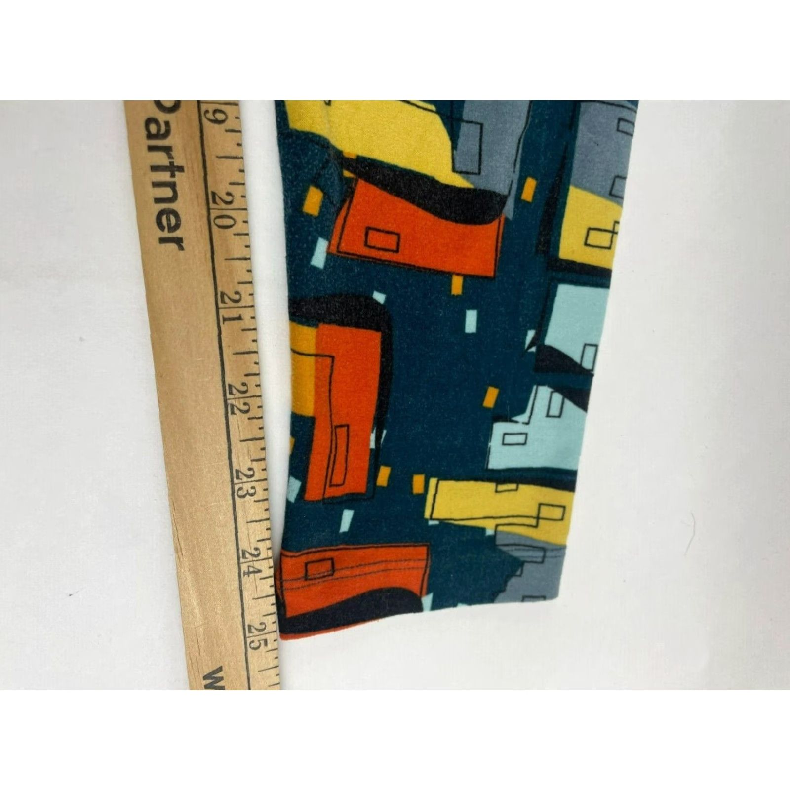 Vintage LuLaRoe Leggings Women One Size Teal City Buildings Pull On Pants Waist Band Size 42" / US 20 - 7 Thumbnail