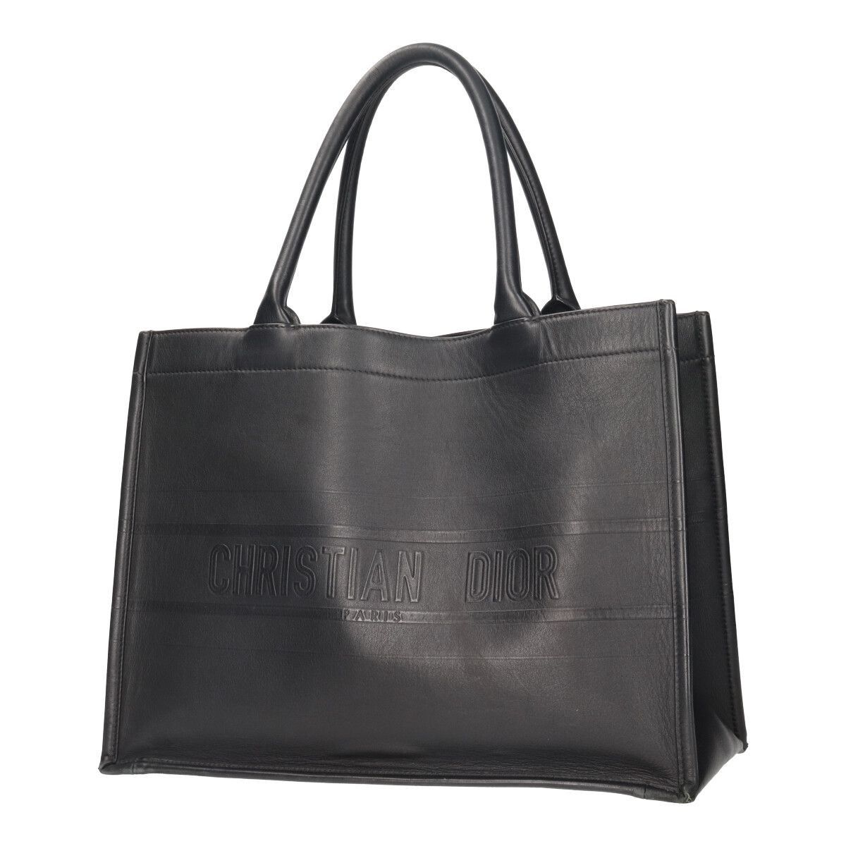 image of Dior Book Tote Bag Medium Calfskin Black Handbag, Women's