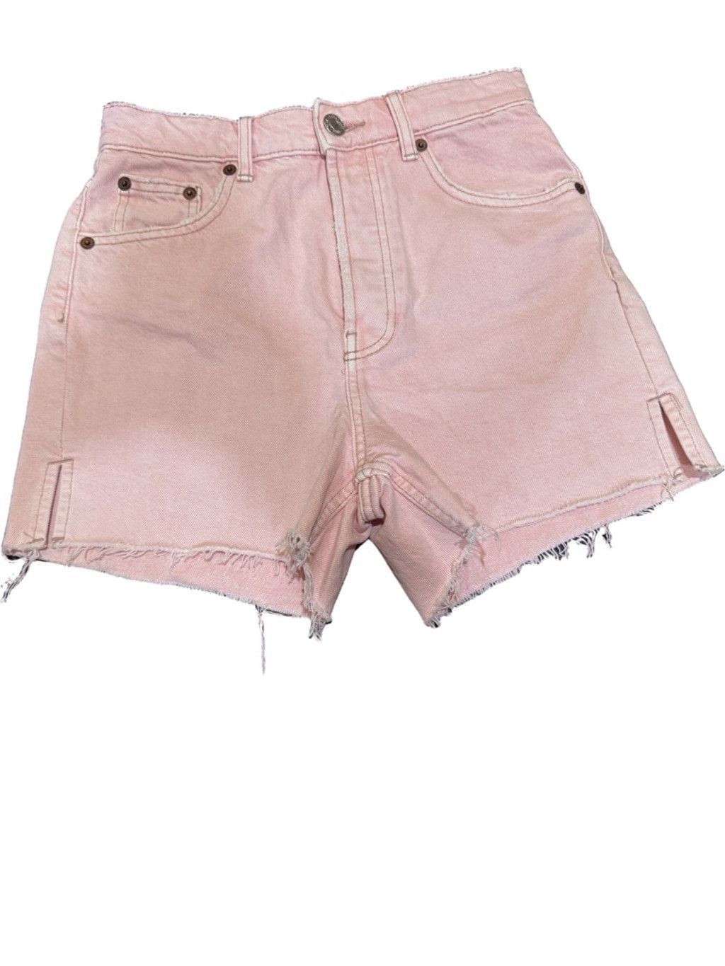 Zara Zara Pink High-Rise Denim Shorts 4 Size 27" / US 4 / IT 40 - 4 Thumbnail