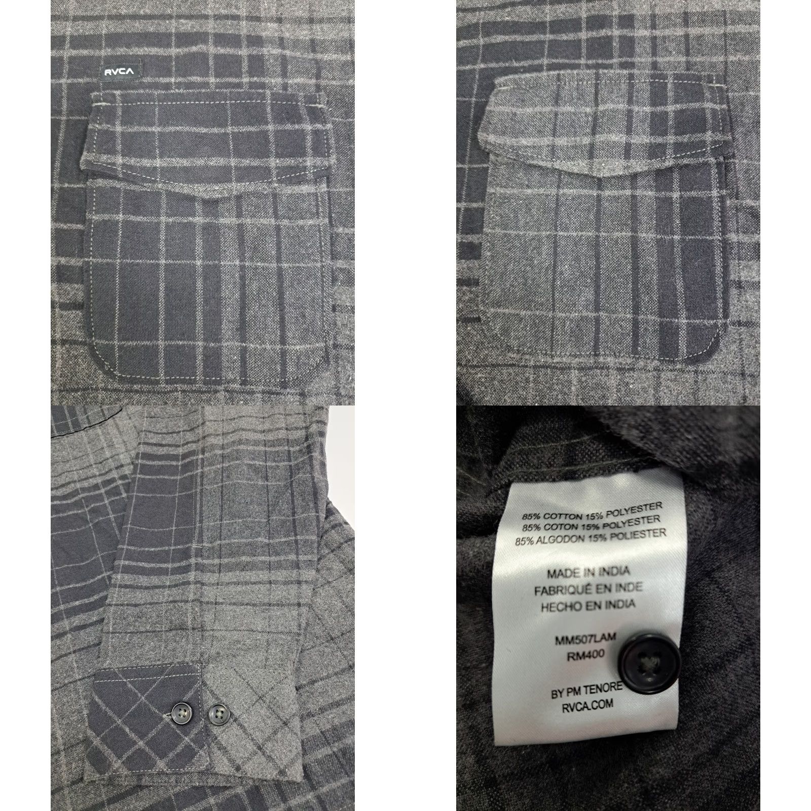 RVCA RVCA Jacket Full Zip Regular Black/Grey Striped 2XL Men Size US XXL / EU 58 / 5 - 8 Thumbnail