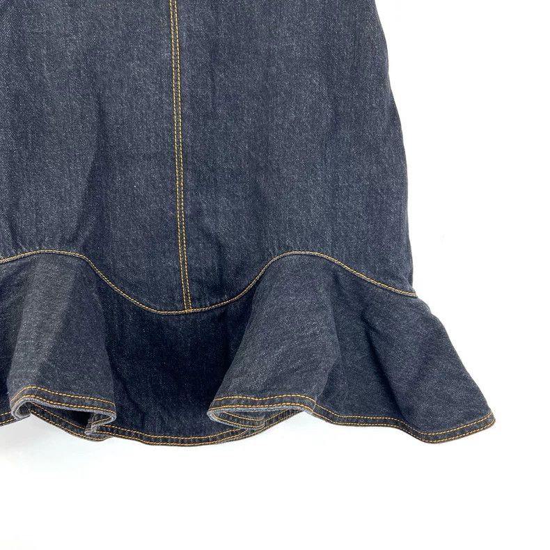 Alexander McQueen Alexander Mcqueen Black leather fishtail denim skirt Size 25" / US 0 / IT 36 - 4 Thumbnail