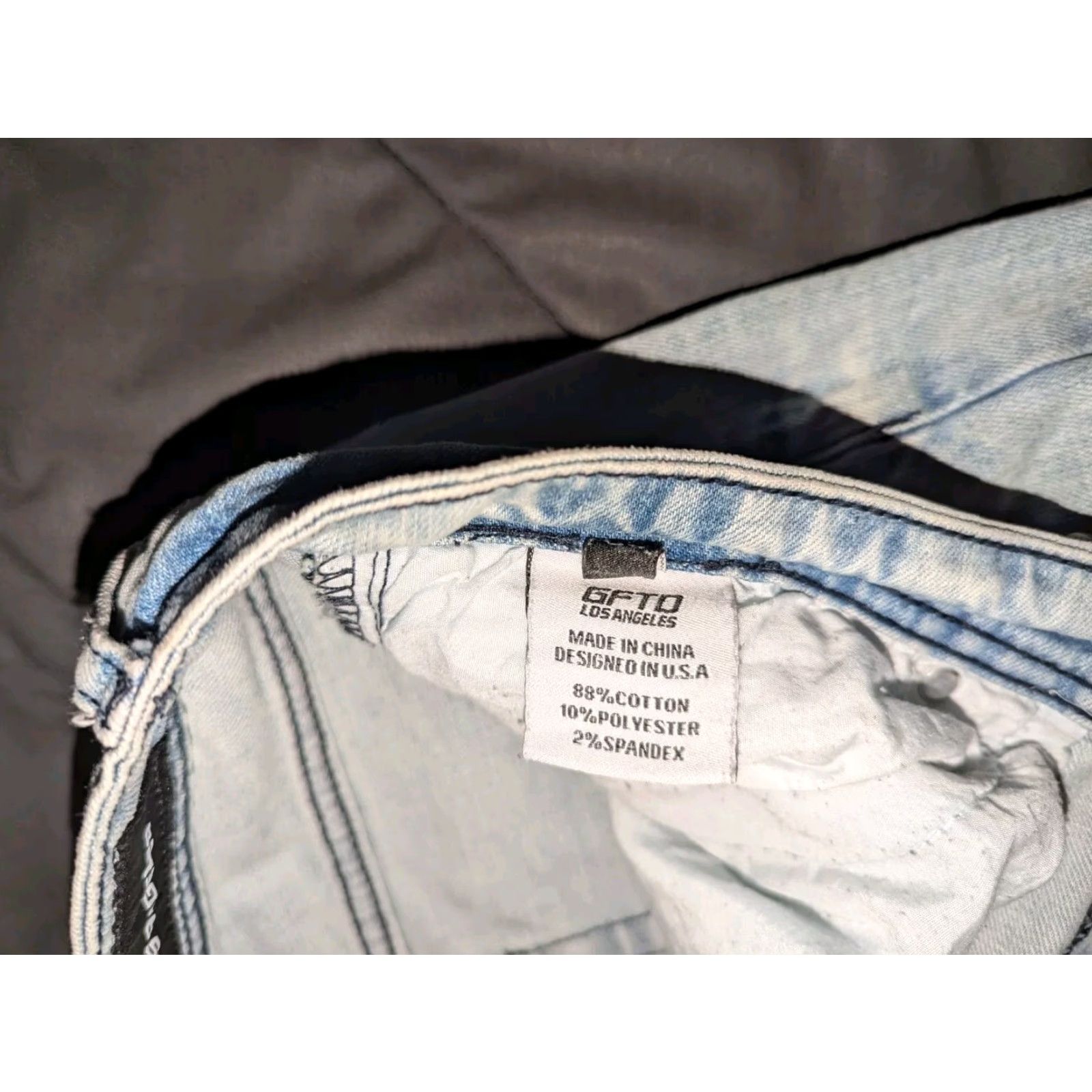 Vintage GFTD Los Angeles Jeans - Denim Jeans - 34 Waist 32 Inseam - Distressed Skinny Blue Mens Size US 34 / EU 50 - 5 Thumbnail