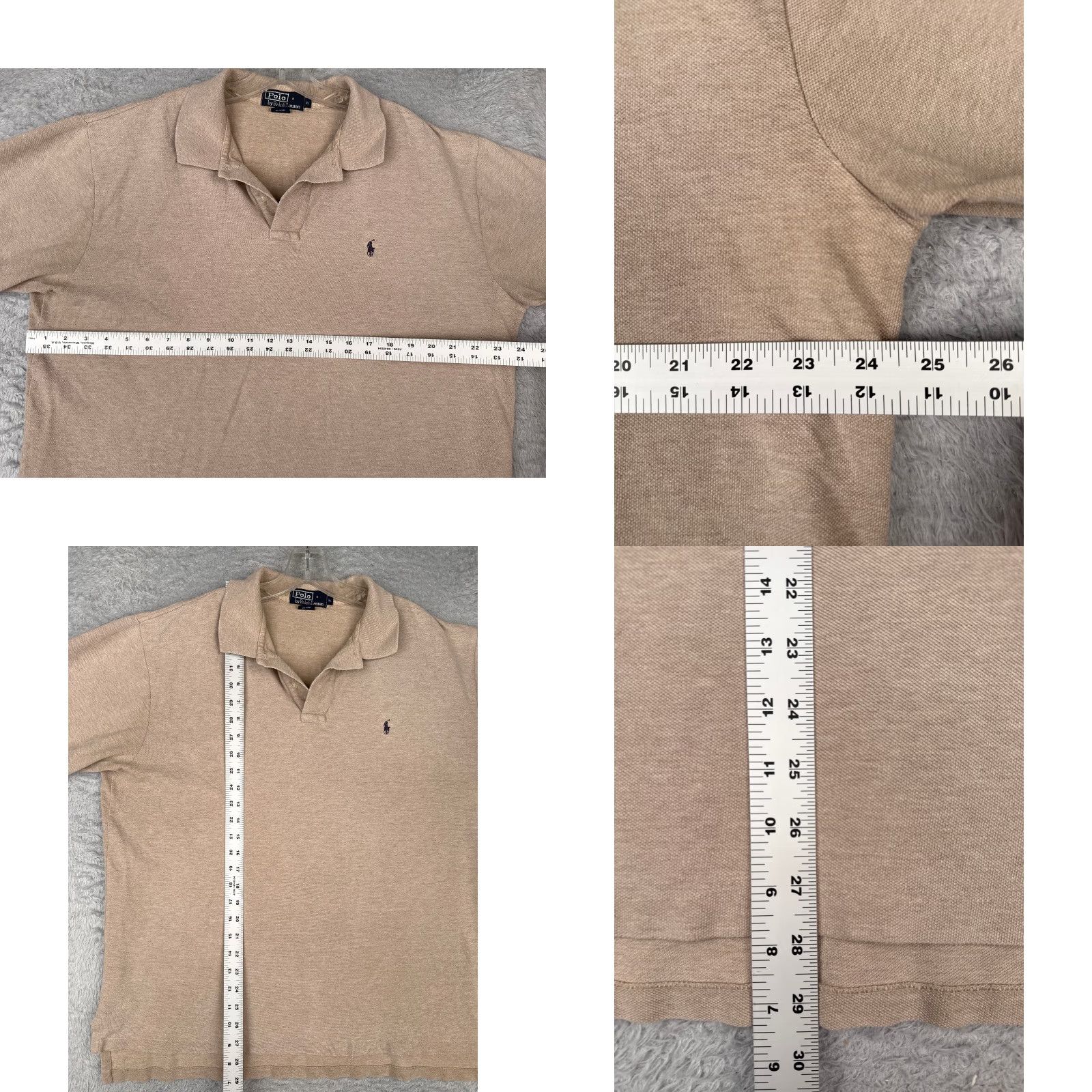 Ralph Lauren VINTAGE Ralph Lauren Polo Shirt Adult XL Beige 100% Cotton Short Sleeve Men Regular with Logo Embroidered, Polo, 90s Inspired, Sports, Golf Mens Size US XL / EU 56 / 4 - 8 Thumbnail