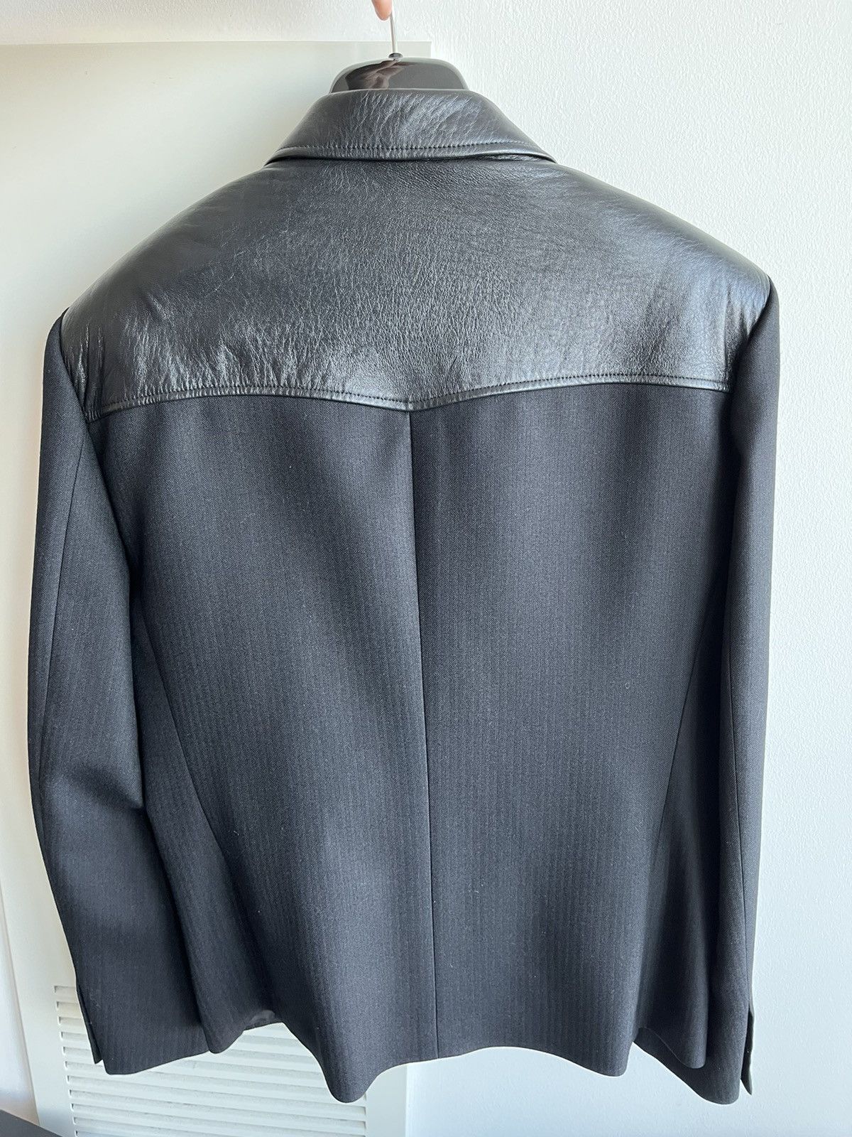 Hedi Slimane × Saint Laurent Paris × Yves Saint Laurent $4k+ Super Runway Travis Scott Saint Laurent Leather Blazer Size 54L - 23 Thumbnail